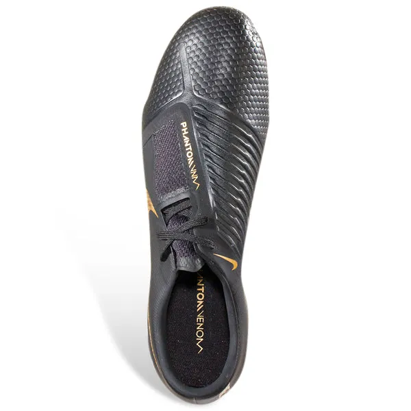 Nike Phantom Venom Pro FG Firm Ground Soccer Cleats (Black/Metallic Vivid Gold) waterproof upper shoes
