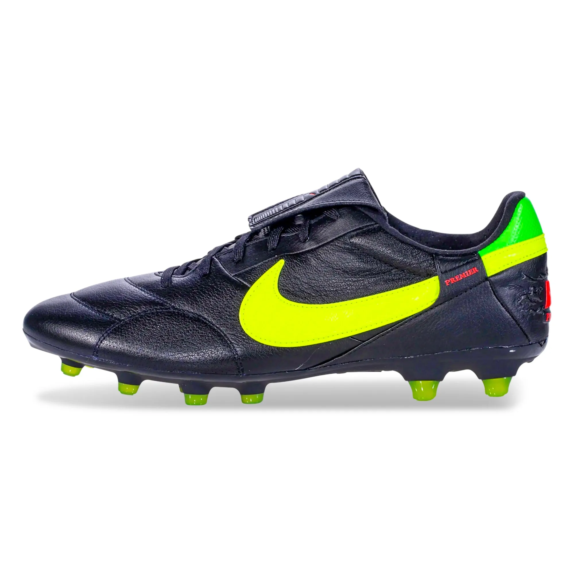 Nike Premier III FG Soccer Cleats (Black/Volt-Green Strike) bathroom - shoes