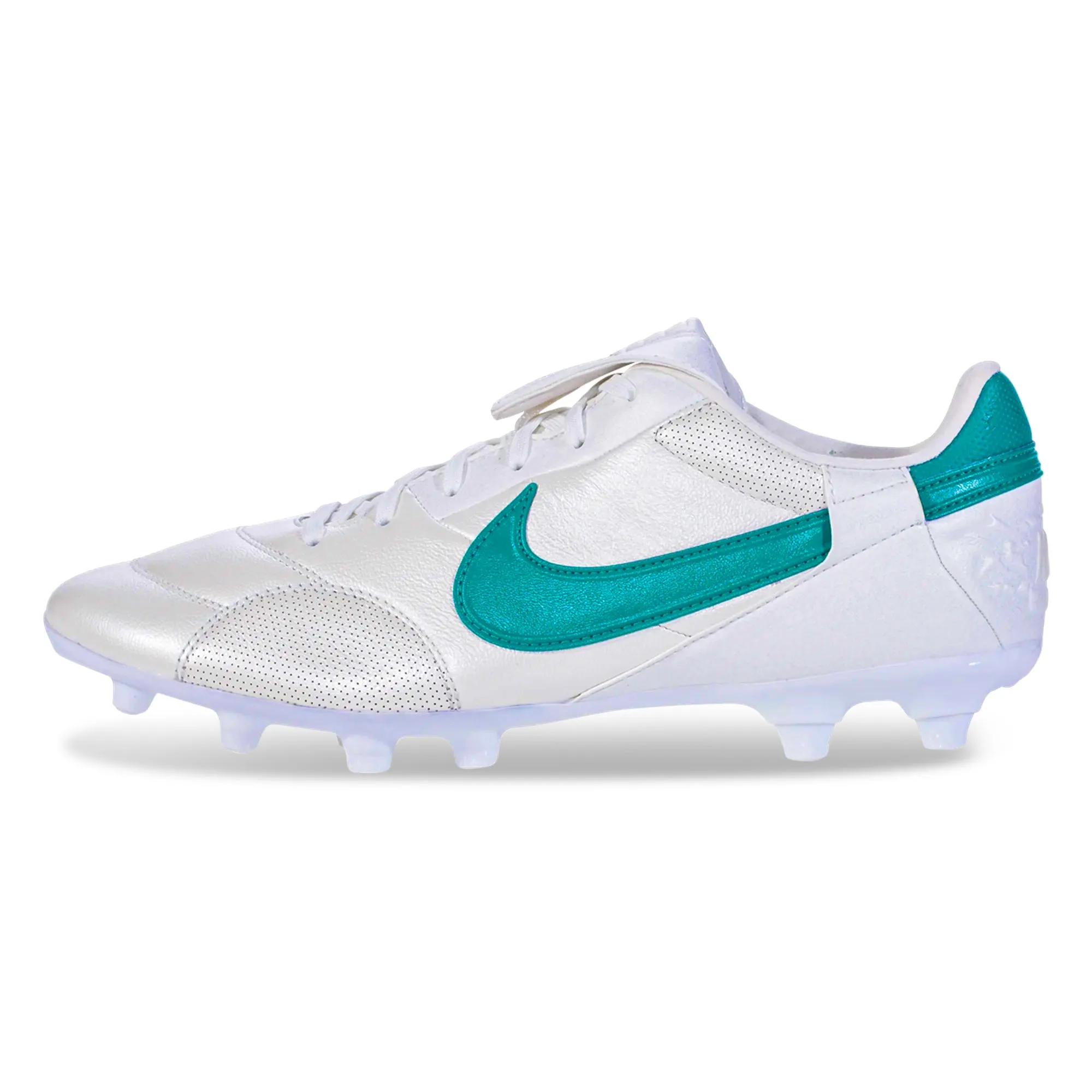 weekend warrior Mid Top Nike Premier III FG Soccer Cleats (Metallic Summit White/Mystic Green)