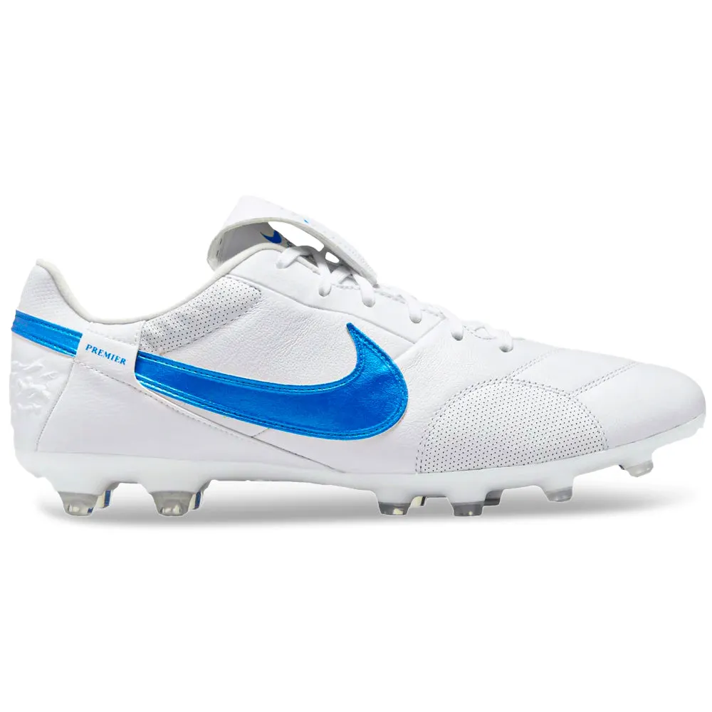 Nike Premier III FG Soccer Cleats (White/Signal Blue) quick - drying