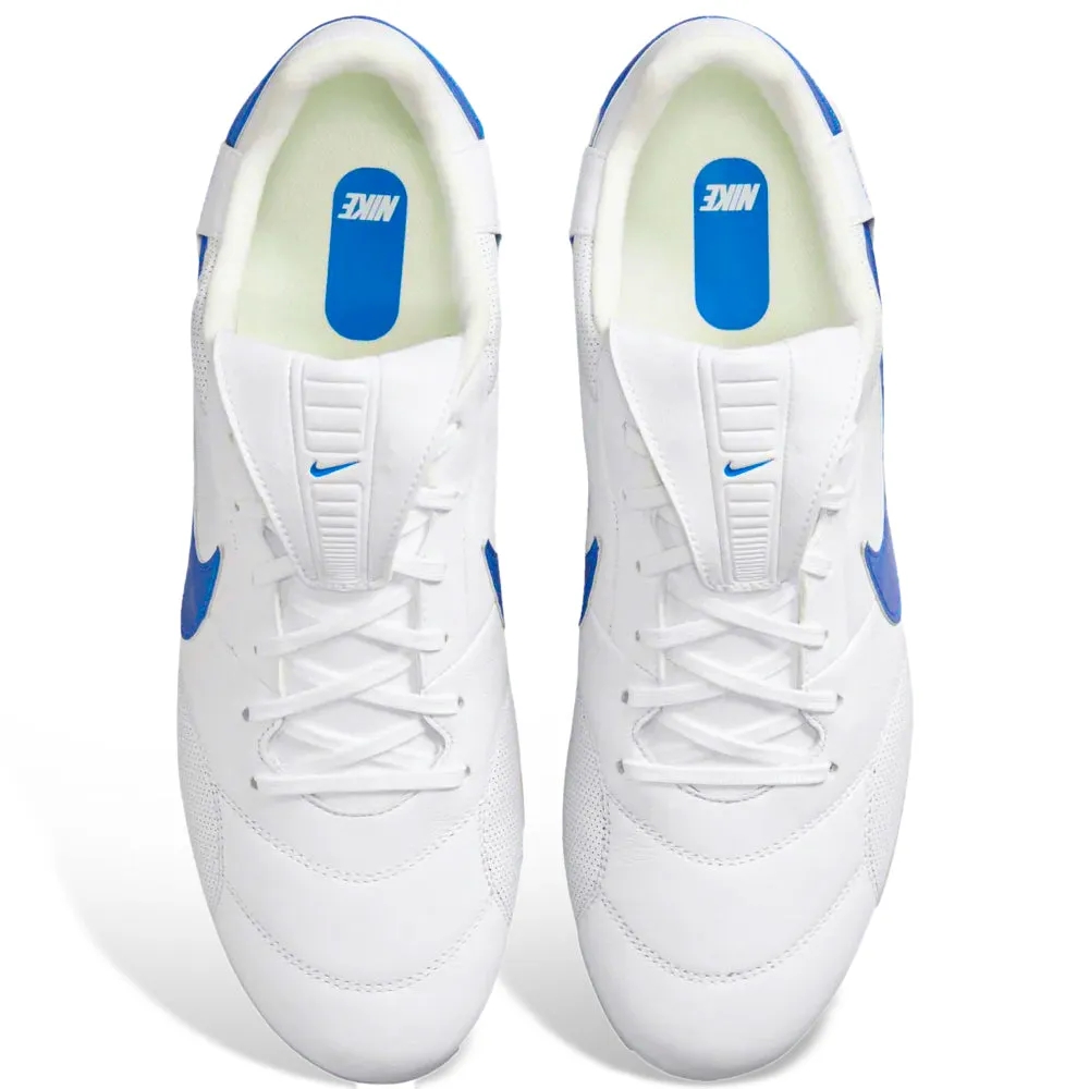 Nike Premier III FG Soccer Cleats (White/Signal Blue) wrestling - mat shoes