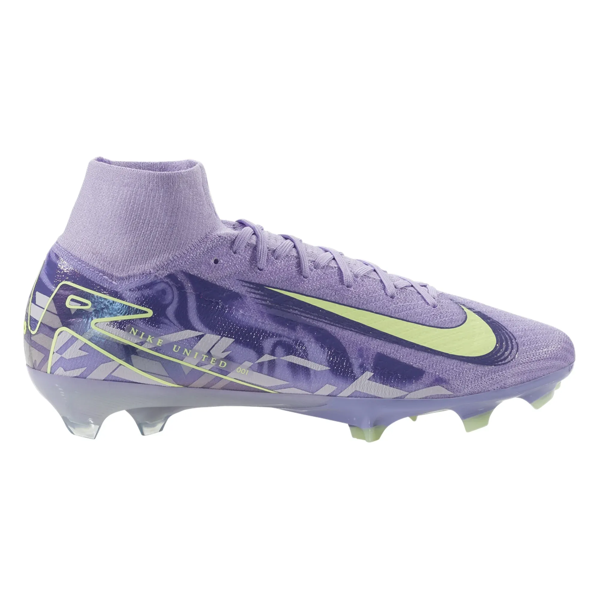 Nike United Zoom Superfly 10 Elite FG Soccer Cleats (Purple Agate/Barely Volt) tug - of - war - ground shoes