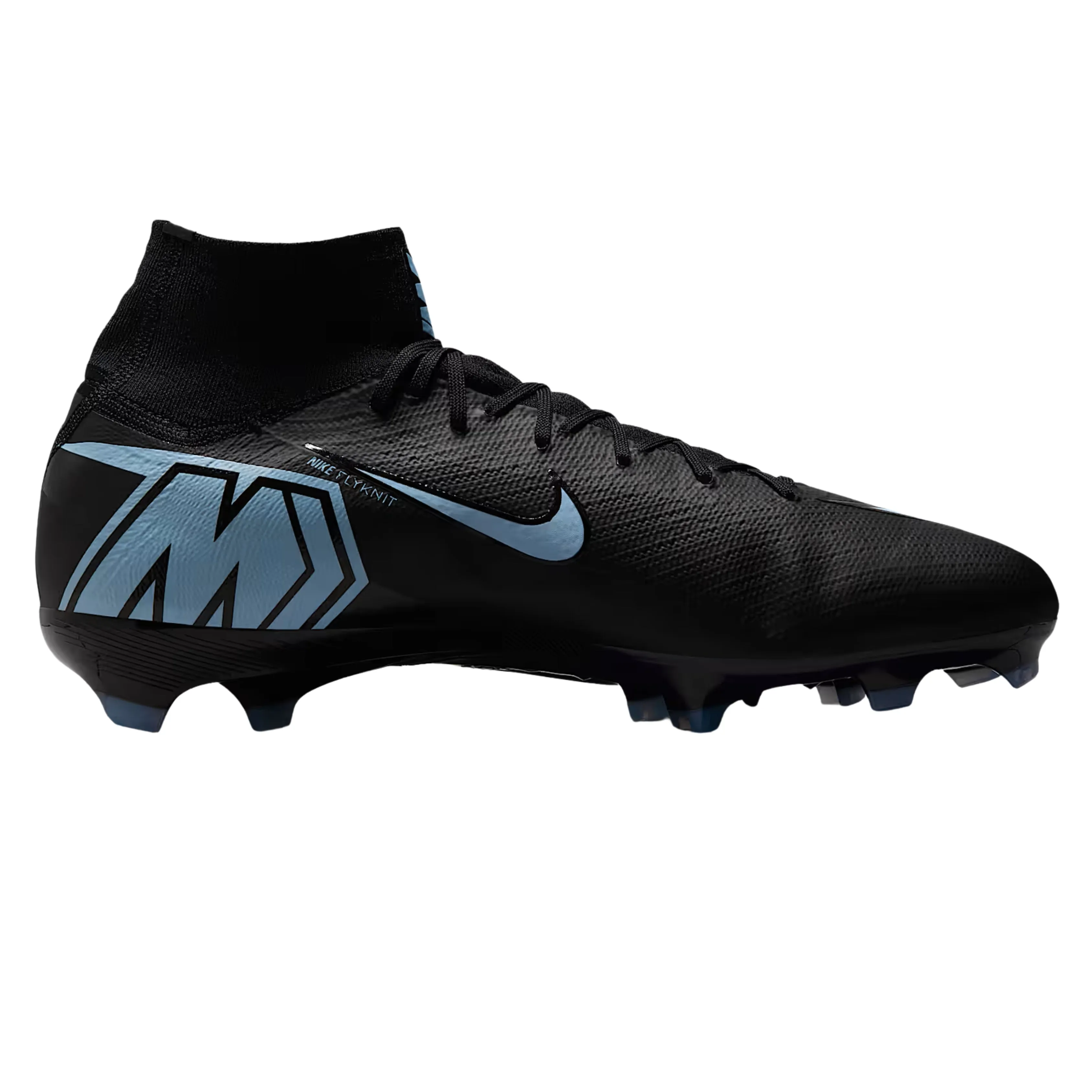 Nike Zoom Mercurial Superfly 10 Pro Firm Ground Soccer Cleats (Black/Ice Blue) responsive - cushioning shoes deck - use shoes