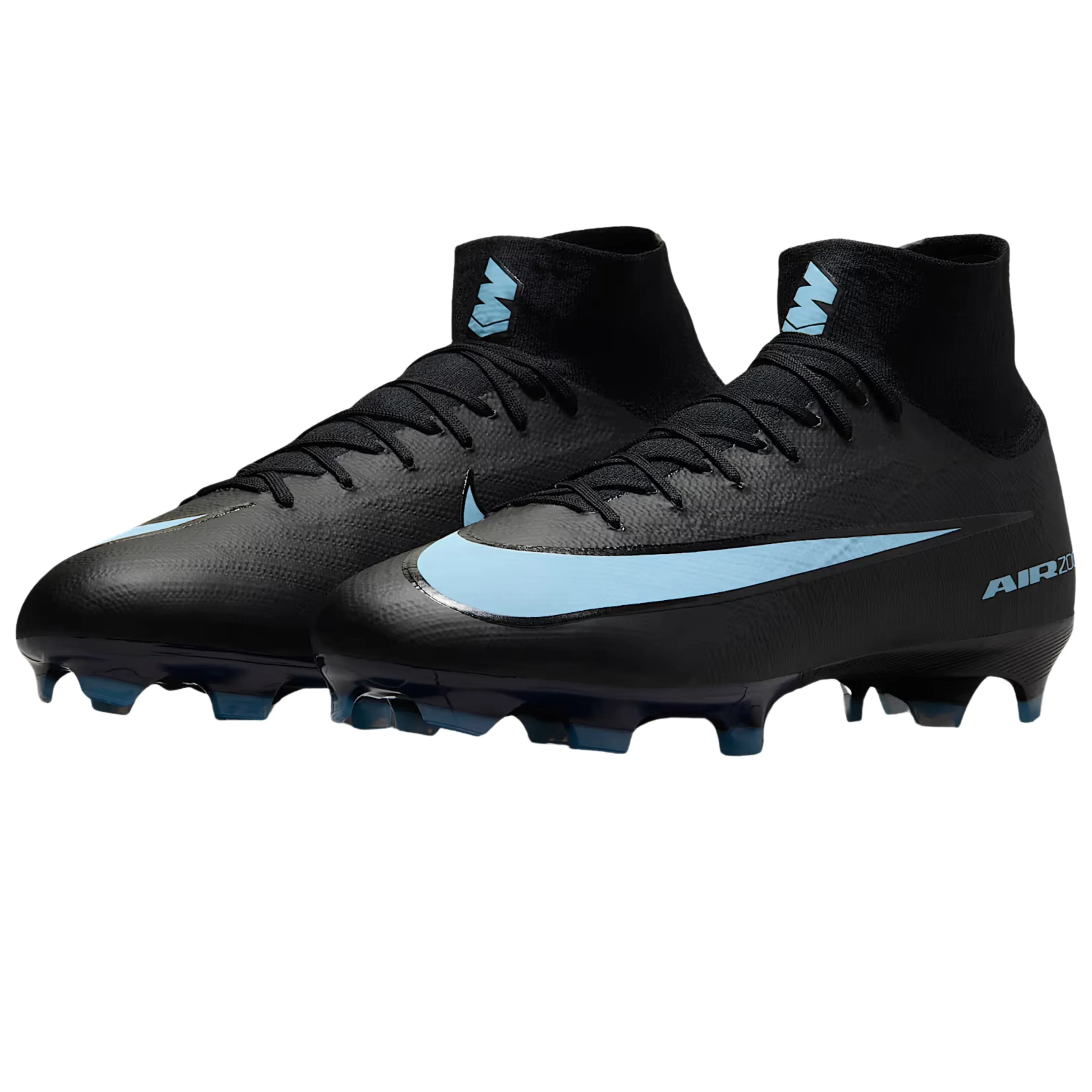 Nike Zoom Mercurial Superfly 10 Pro Firm Ground Soccer Cleats (Black/Ice Blue) diving - board shoes Unisex kids' shoes