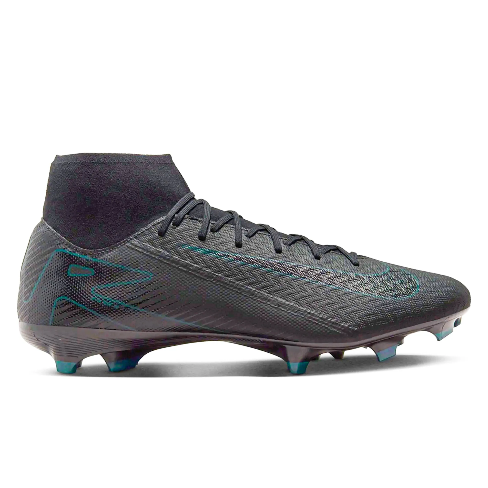 Nike Zoom Superfly 10 Academy FG/MG Soccer Cleats (Black/Deep Jungle) Energy return youth sports shoes