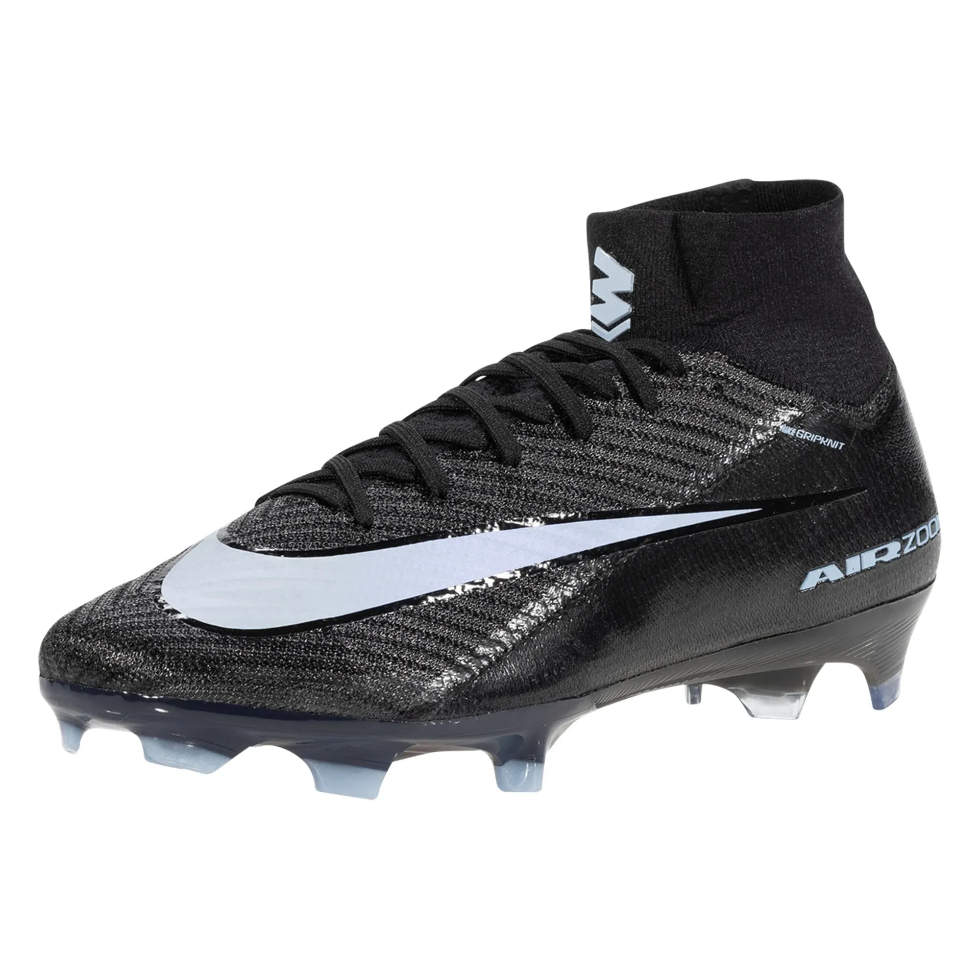 Nike Zoom Superfly 10 Elite FG Soccer Cleats (Black/Ice Blue) Outdoor kids' shoes Stable