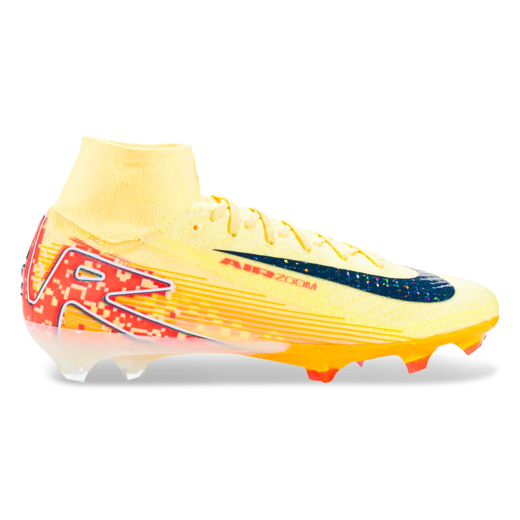 Nike Zoom Superfly 10 Elite KM FG Soccer Cleats (Light Laser Orange/Armory Navy) anti - microbial lining shoes