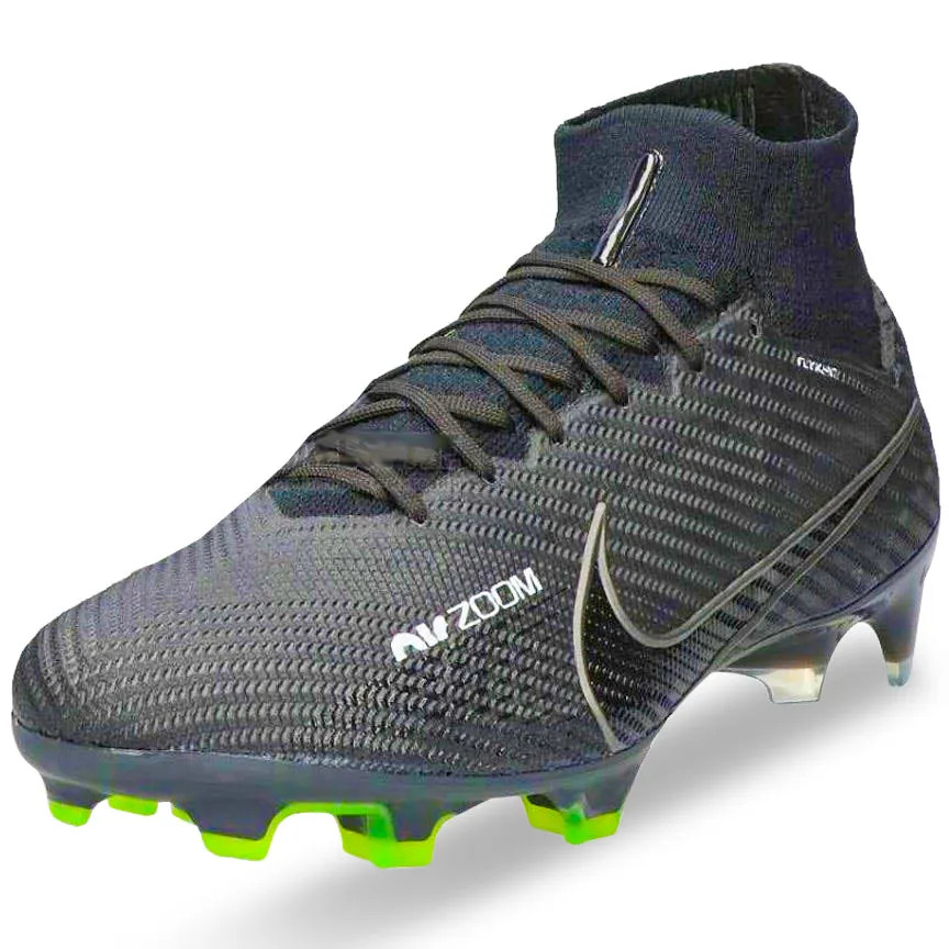 Nike Zoom Superfly 9 Elite Firm Ground Soccer Cleats (Black/Volt) Breathable Upper university sports shoes