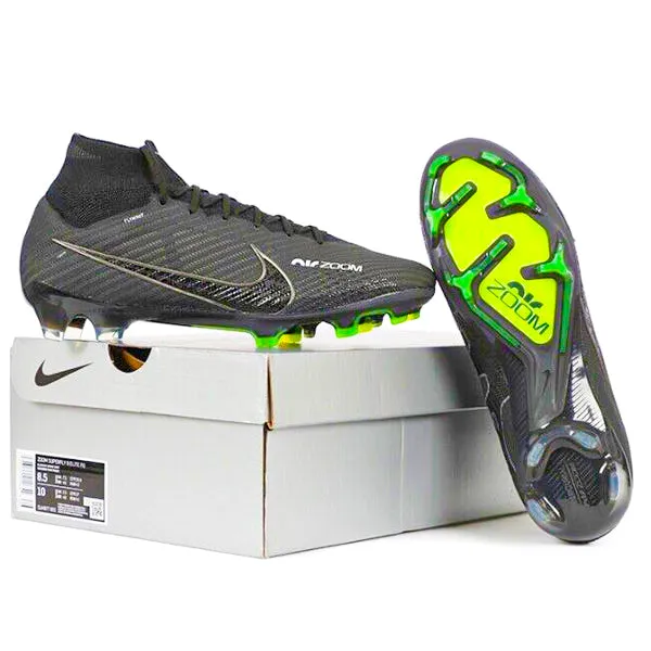 Nike Zoom Superfly 9 Elite Firm Ground Soccer Cleats (Black/Volt) wide - fit shoes Holiday kids' shoes