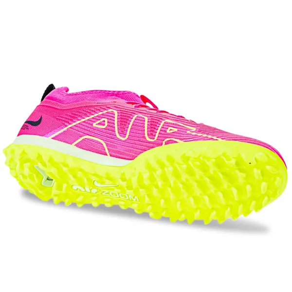 Nike Zoom Vapor 15 Pro Turf Soccer Cleats (Pink Blast/Volt-Gridiron) Anti   Slip Sole Elastic Band