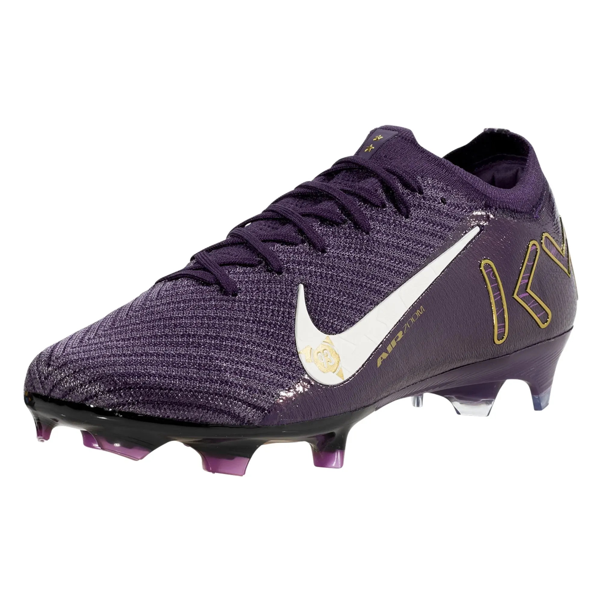 Soft Insole Foot powder Nike Zoom Vapor 16 Elite Kylian Mbappe KM FG Soccer Cleats (Grand Purple/Pale Ivory)