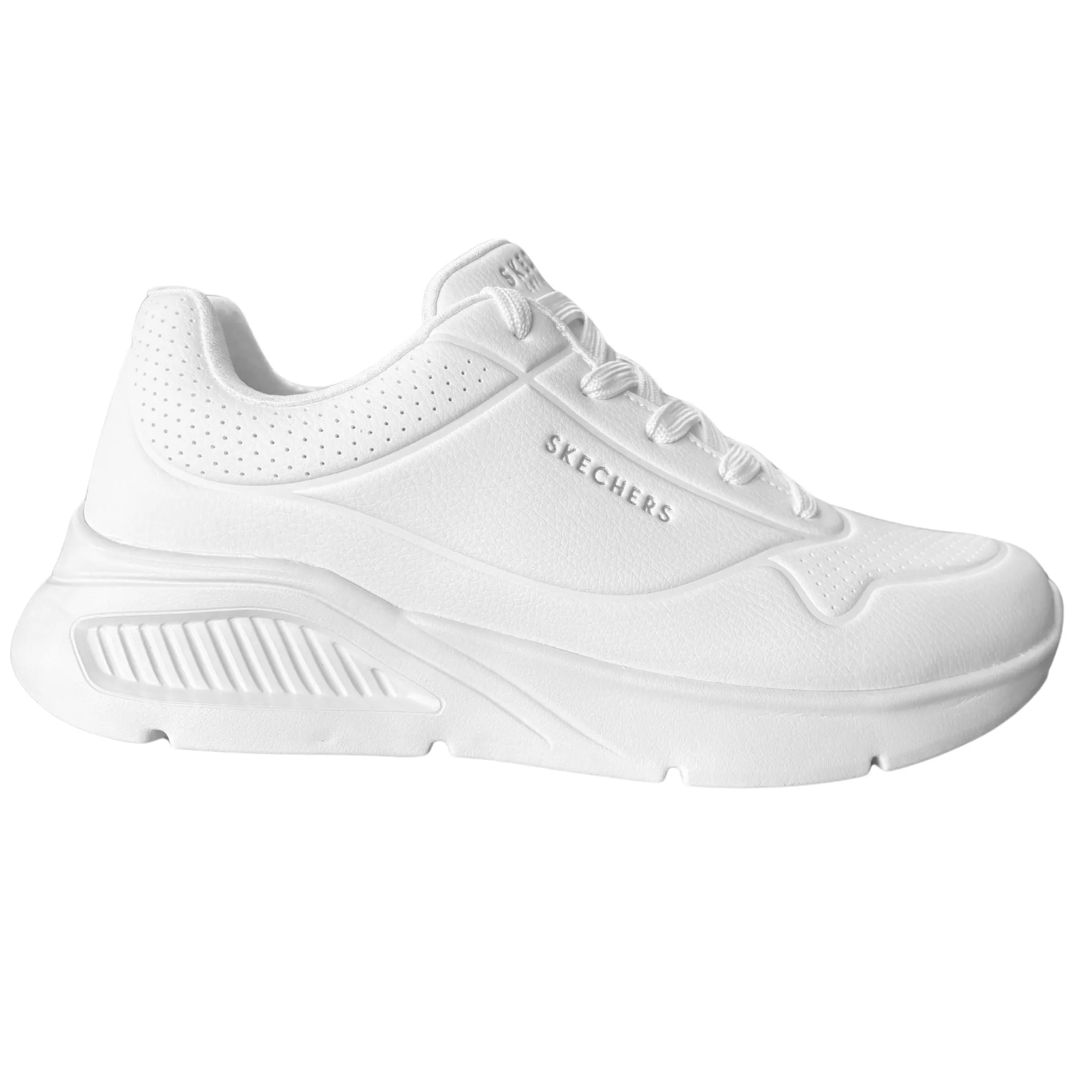 Skechers Men's 183122 Uno Lite- Lite Work White Casual Shoes Clear Run Gentle Feel