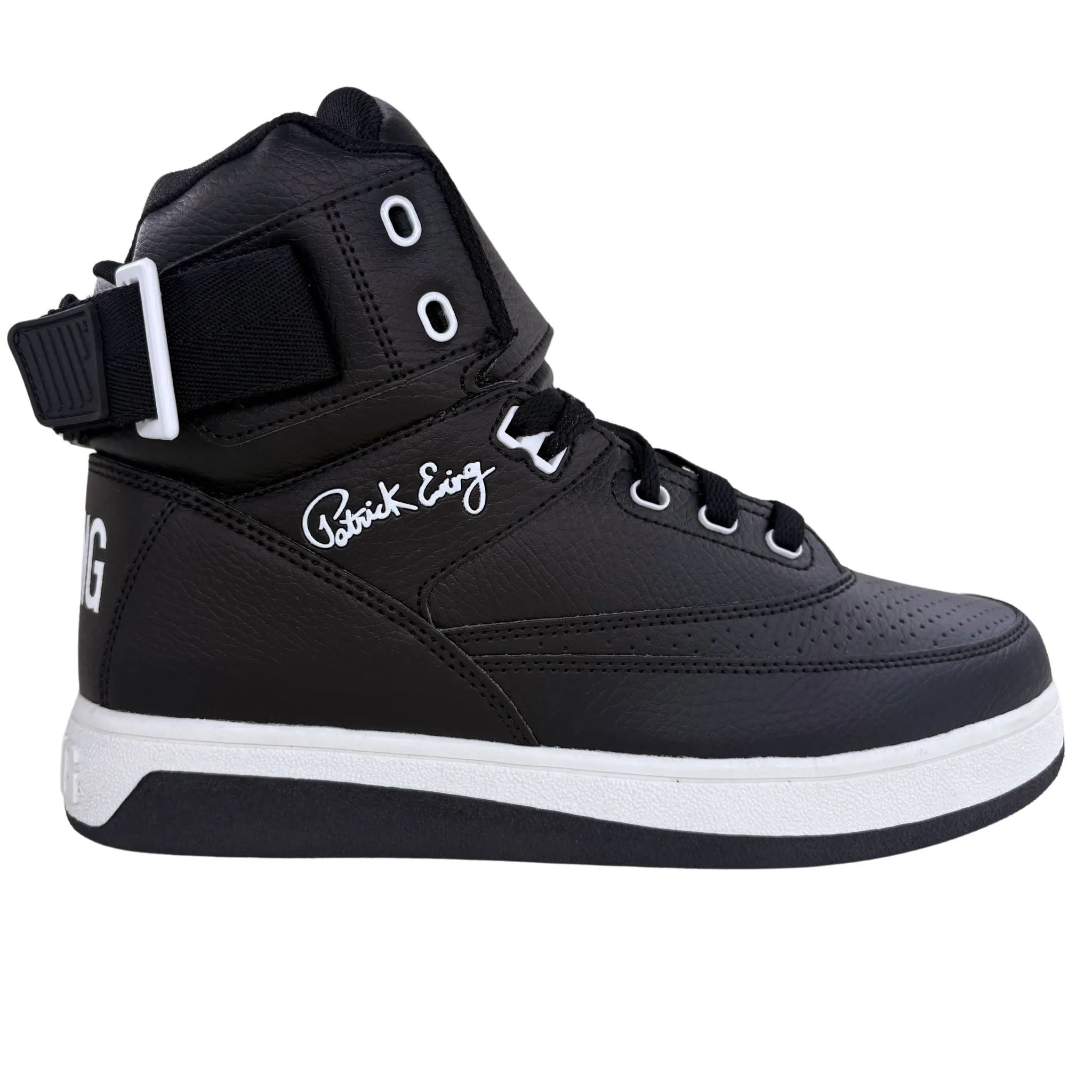 Patrick Ewing Athletics Men's 1BM00640-013 33 HI ORION Black White Basketball Shoes King Strong Gold Tone