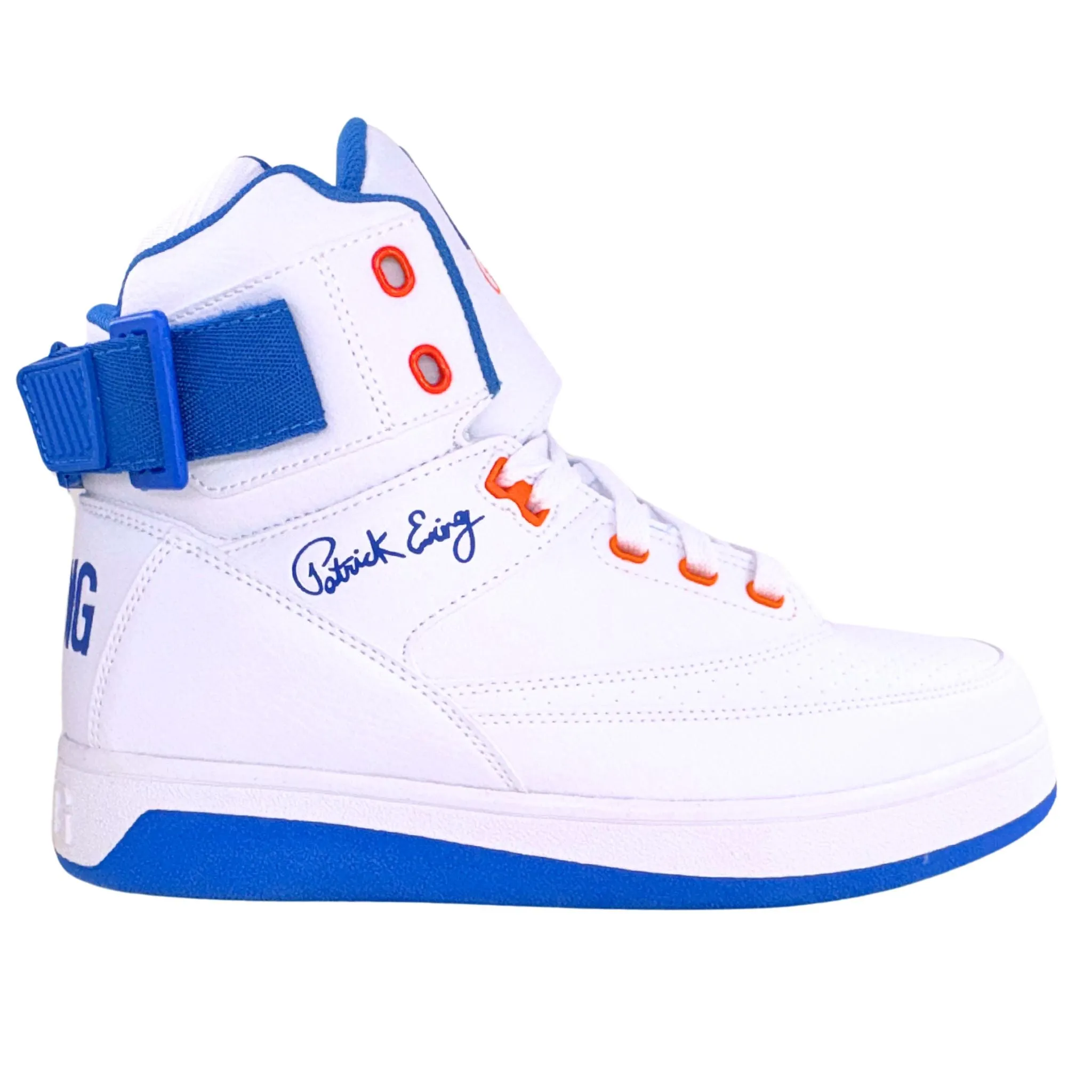 Secure Patrick Ewing Athletics Men's 1BM00640-132 33 HI ORION White Blue Orange Basketball Shoes
