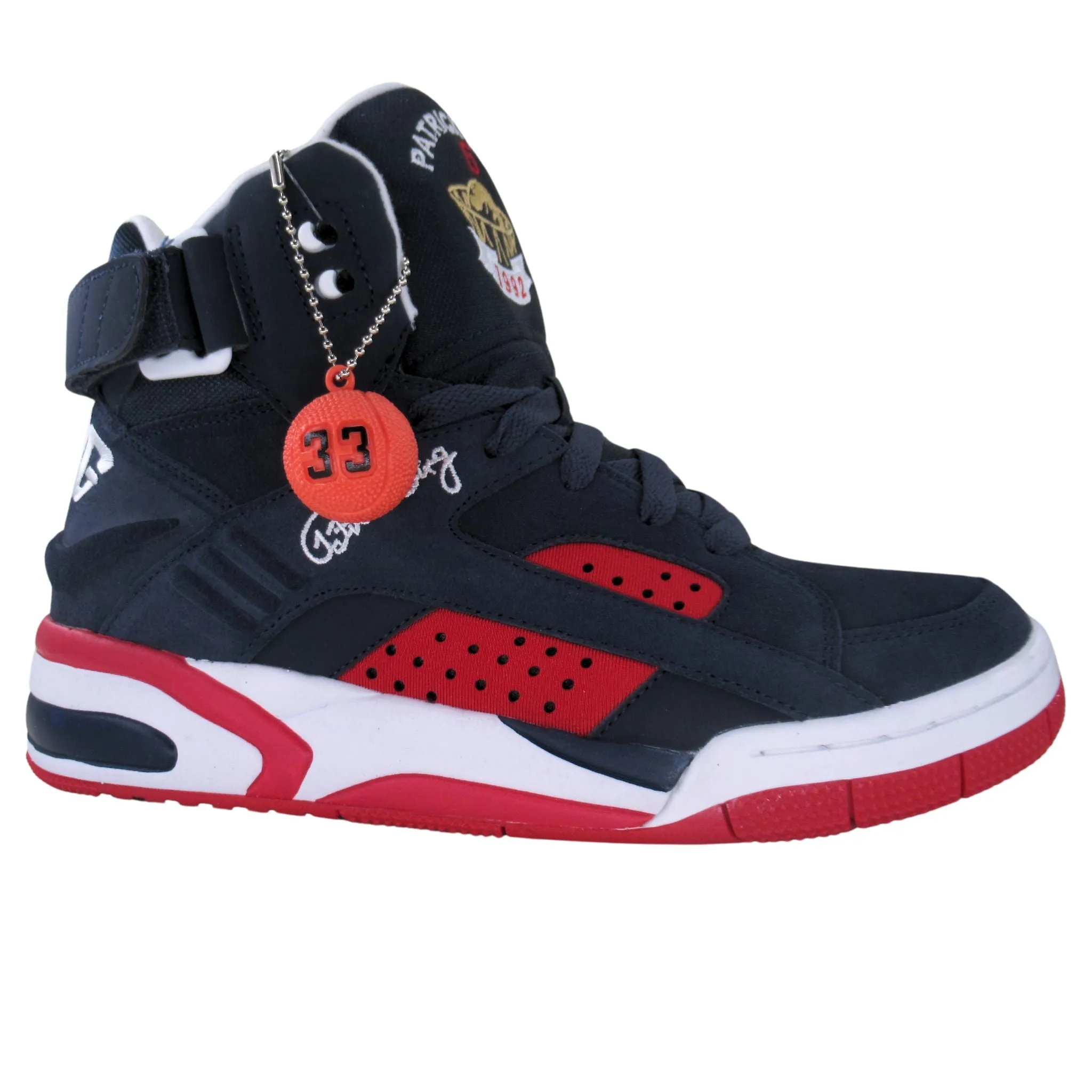 Patrick Ewing Athletics Men's 1BM02472-422 Eclipse Basketball Shoes Navy Red White Adjustable Straps