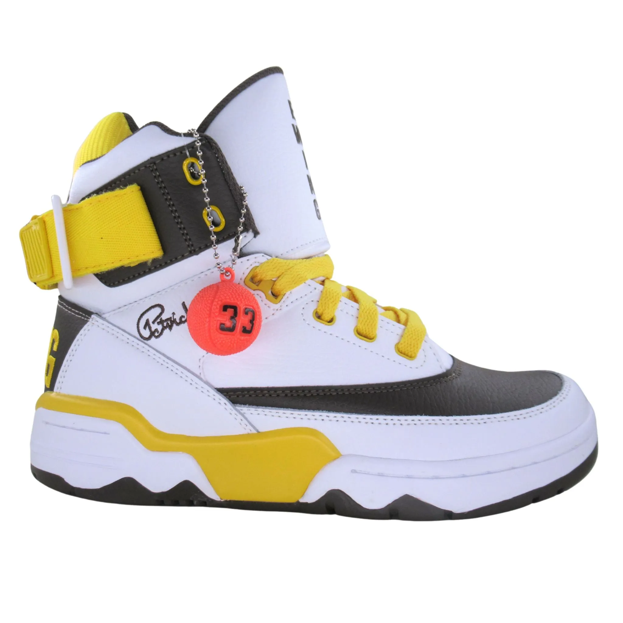 Molded Insole Patrick Ewing Athletics Men's 1BM02484-115 33 HI Basketball Shoes White Lemon Brown