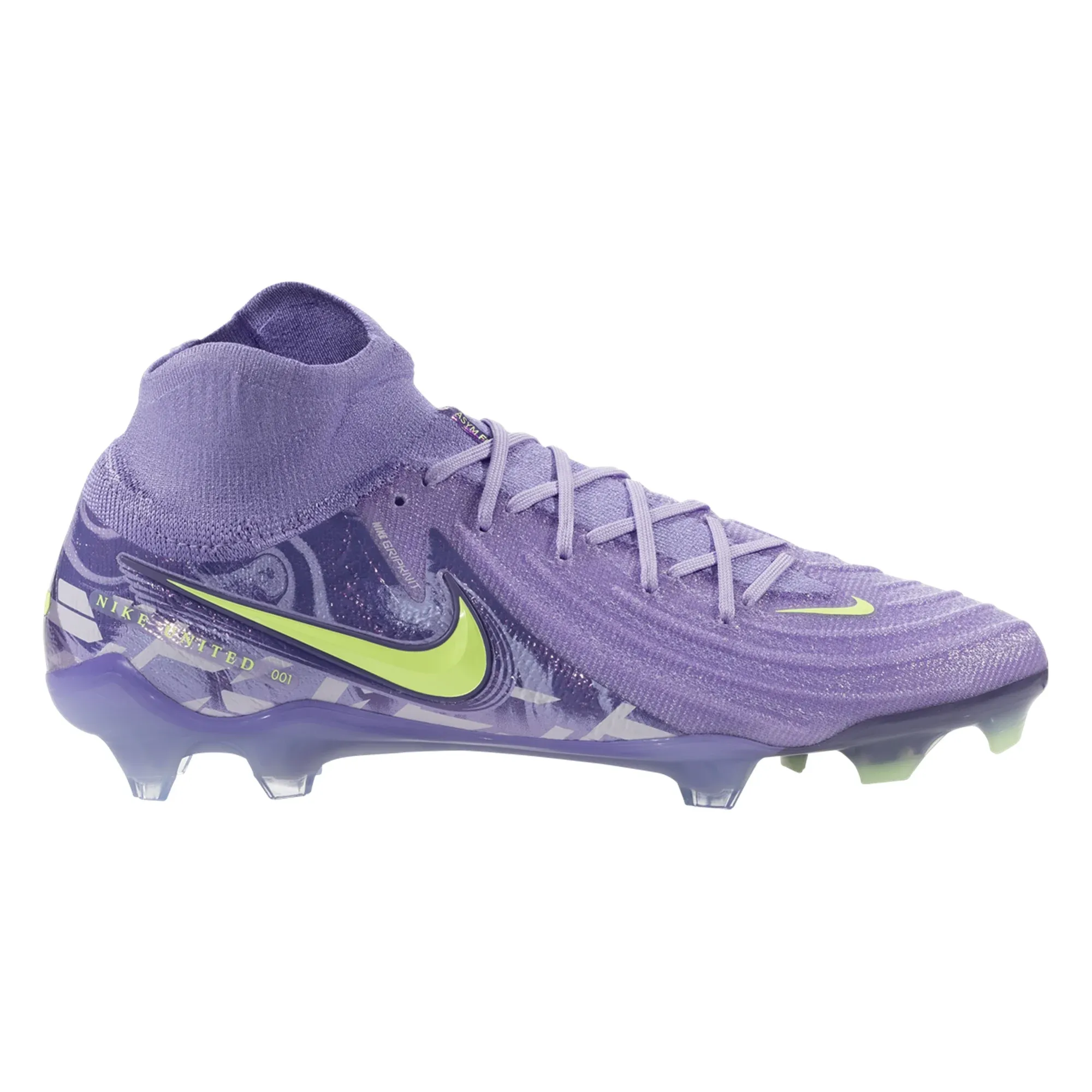 Nike United Phantom Luna II Elite FG Soccer Cleats (Purple Agate/Barely Volt) tear - resistant shoes high - altitude shoes