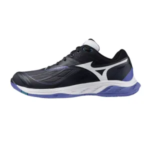 MIZUNO WAVE FANG 2 UNISEX Badminton Shoes - Blue Granite/White/Iris Boom Stable MasterX Round Lace