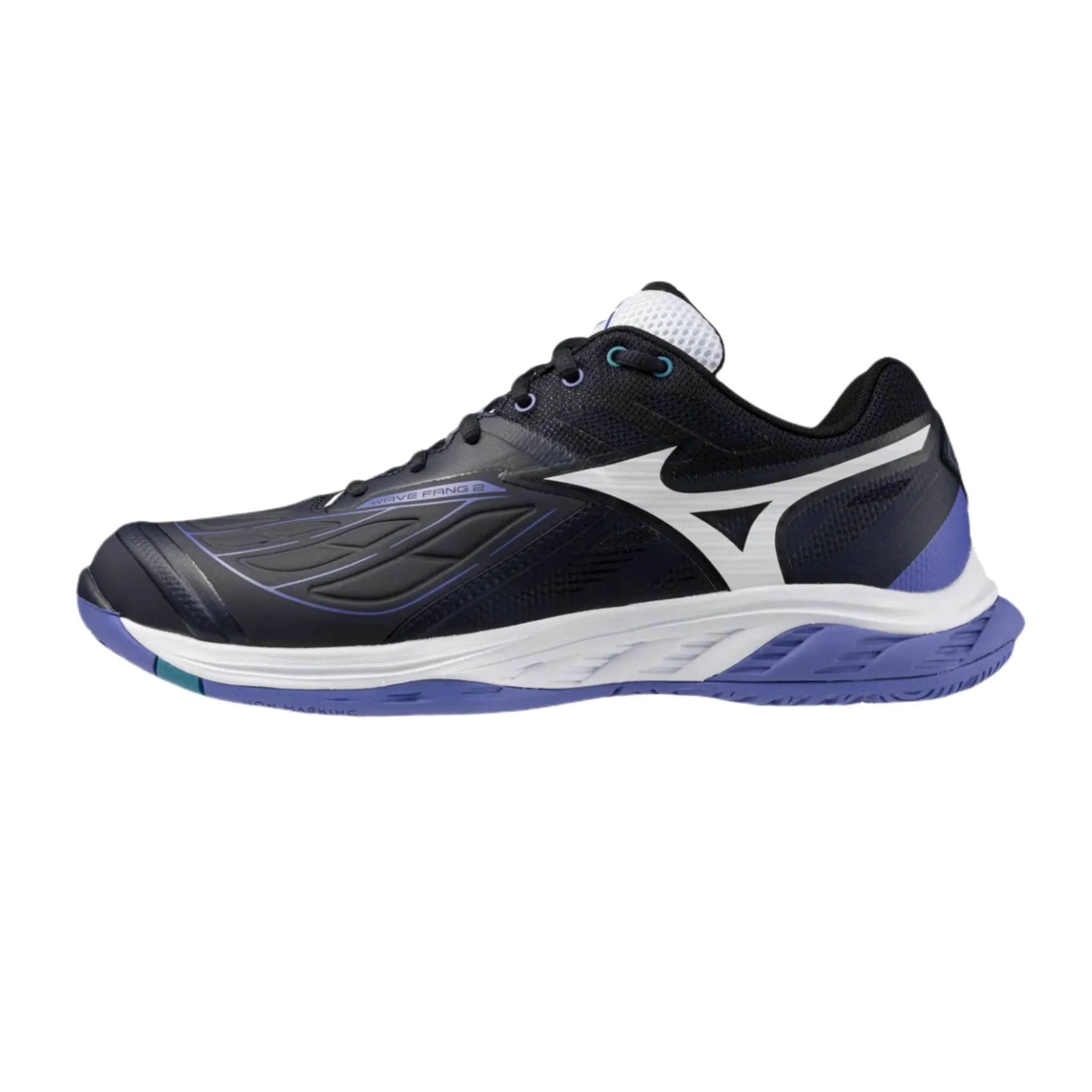 Push Legend MIZUNO WAVE FANG 2 UNISEX Badminton Shoes - Blue Granite/White/Iris Boom