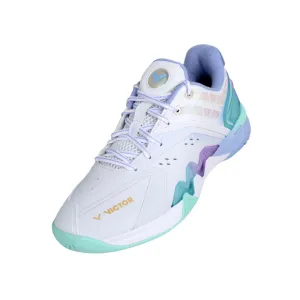 Grip Hold Victor P8500NLITE-AT Badminton Shoes [Brilliant White/Blue Violet]