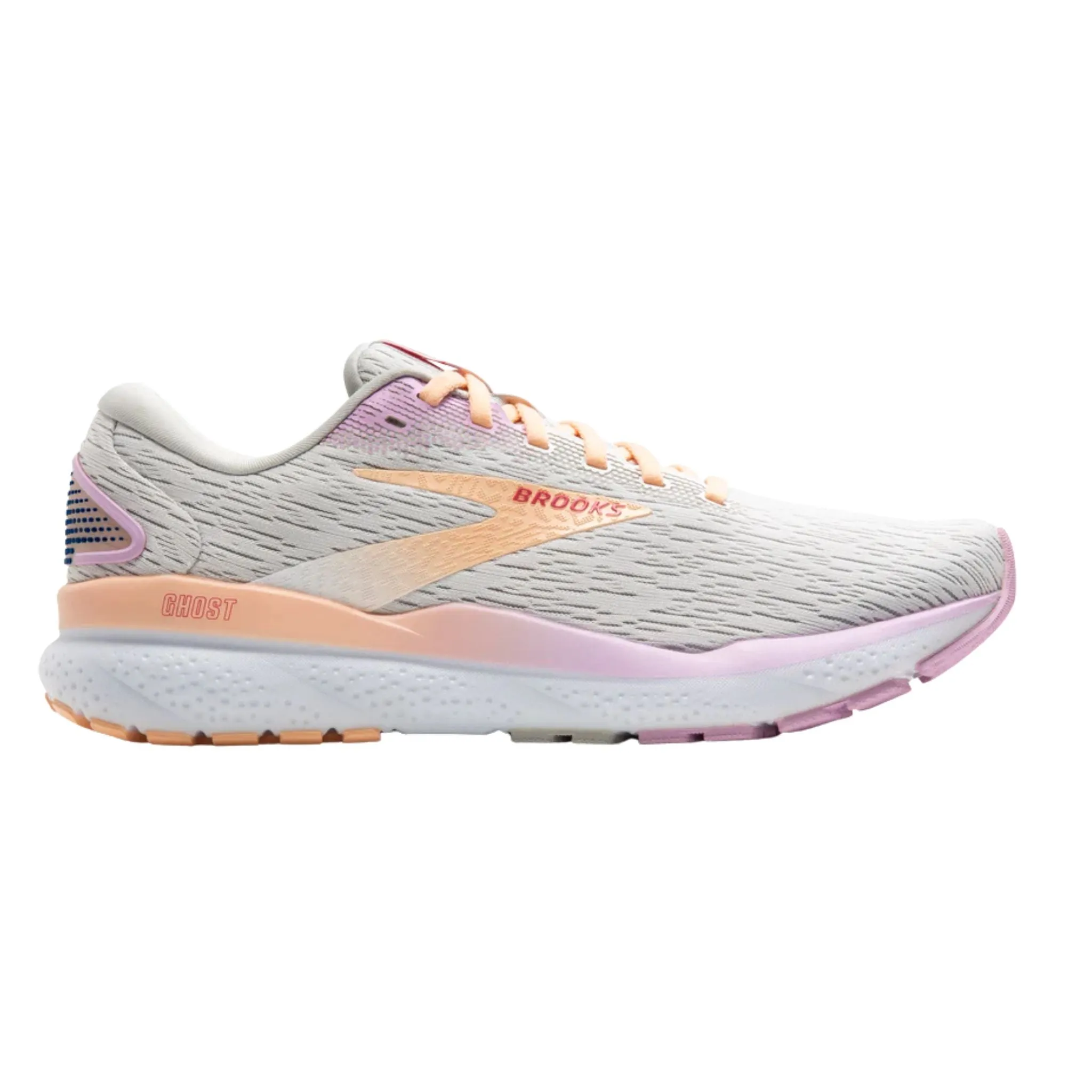 Speed Trail Brooks Women's 120407 186 Ghost 16 White Grey Orchid Cushion Support Running Shoes