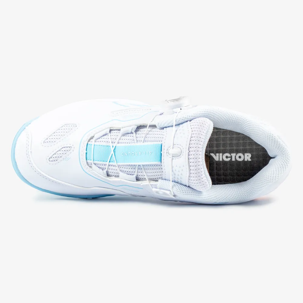 Victor A396F-AM Court Shoe (White/Corydalis Blue) Secure Max