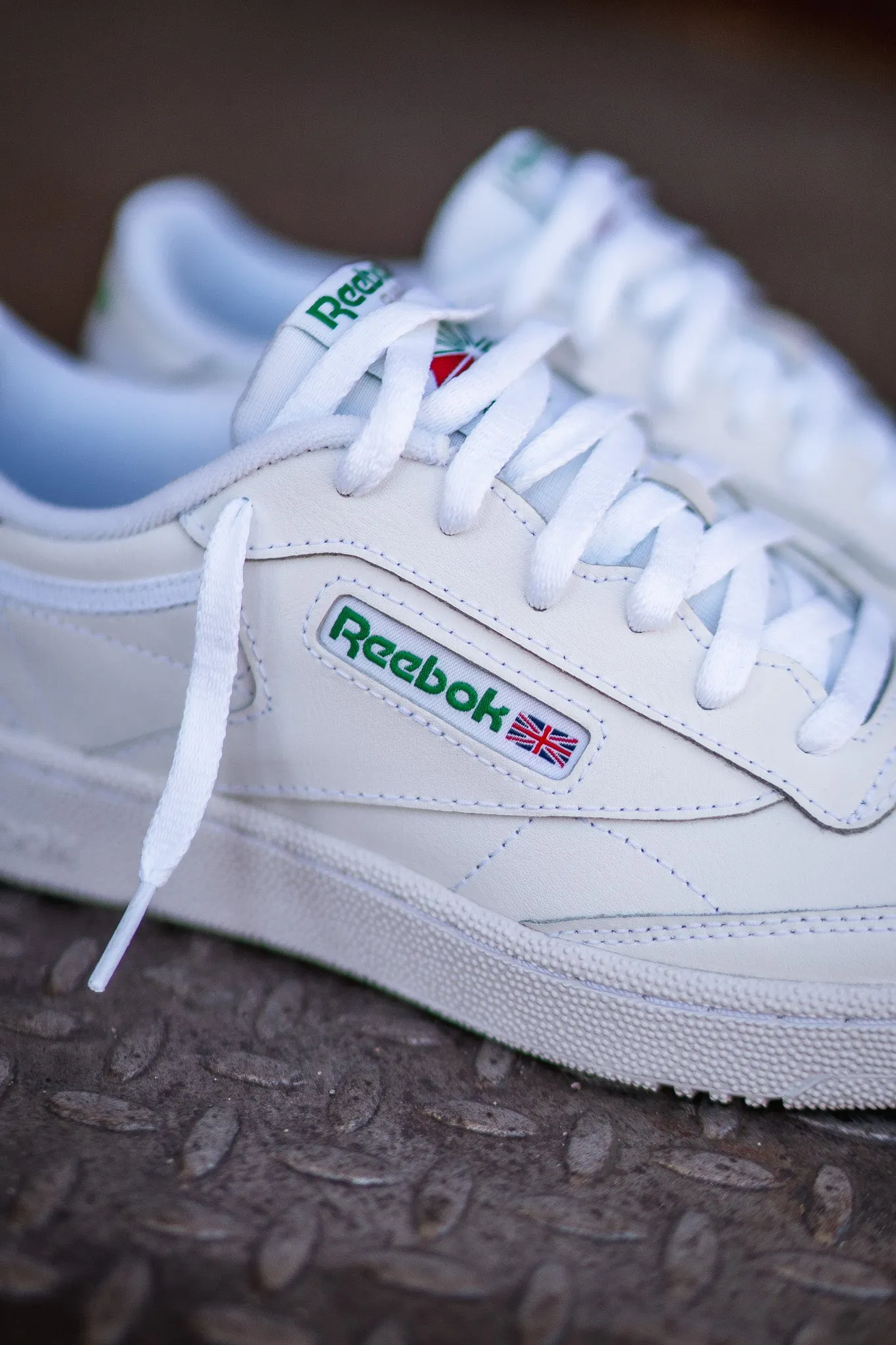 High-performance Soft Fabric Mens Reebok Club C 85 (White/Green)
