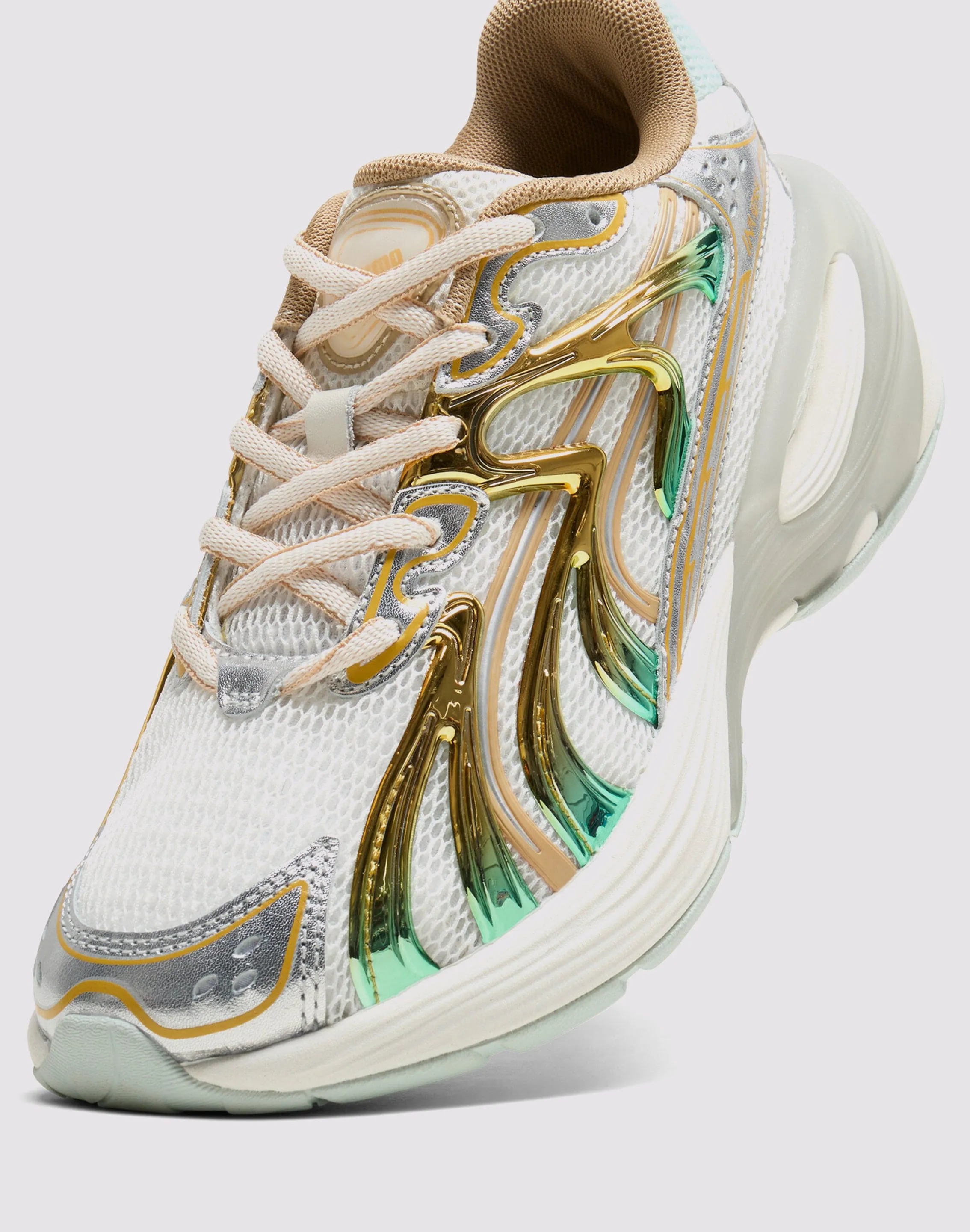 Lace Up Closure Systems Weekend Fit Puma Inverse Metallic "White/Gold"