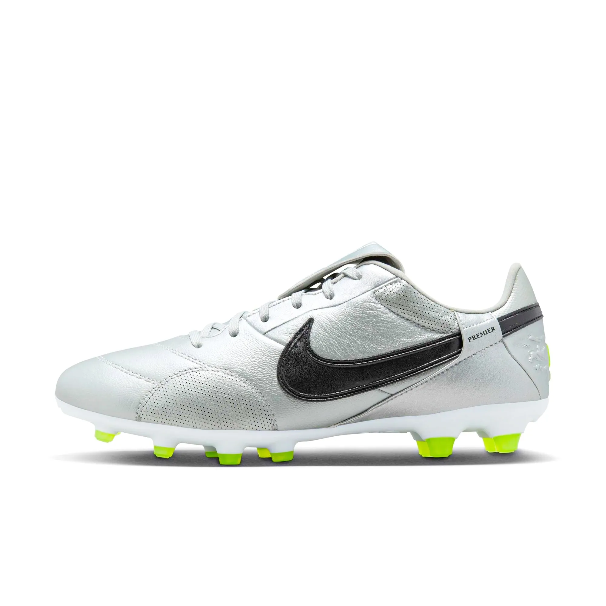 Nike Premier III Firm Ground Soccer Cleats (Metallic Silver/Black-Volt) zero - drop shoes skateboarding boots