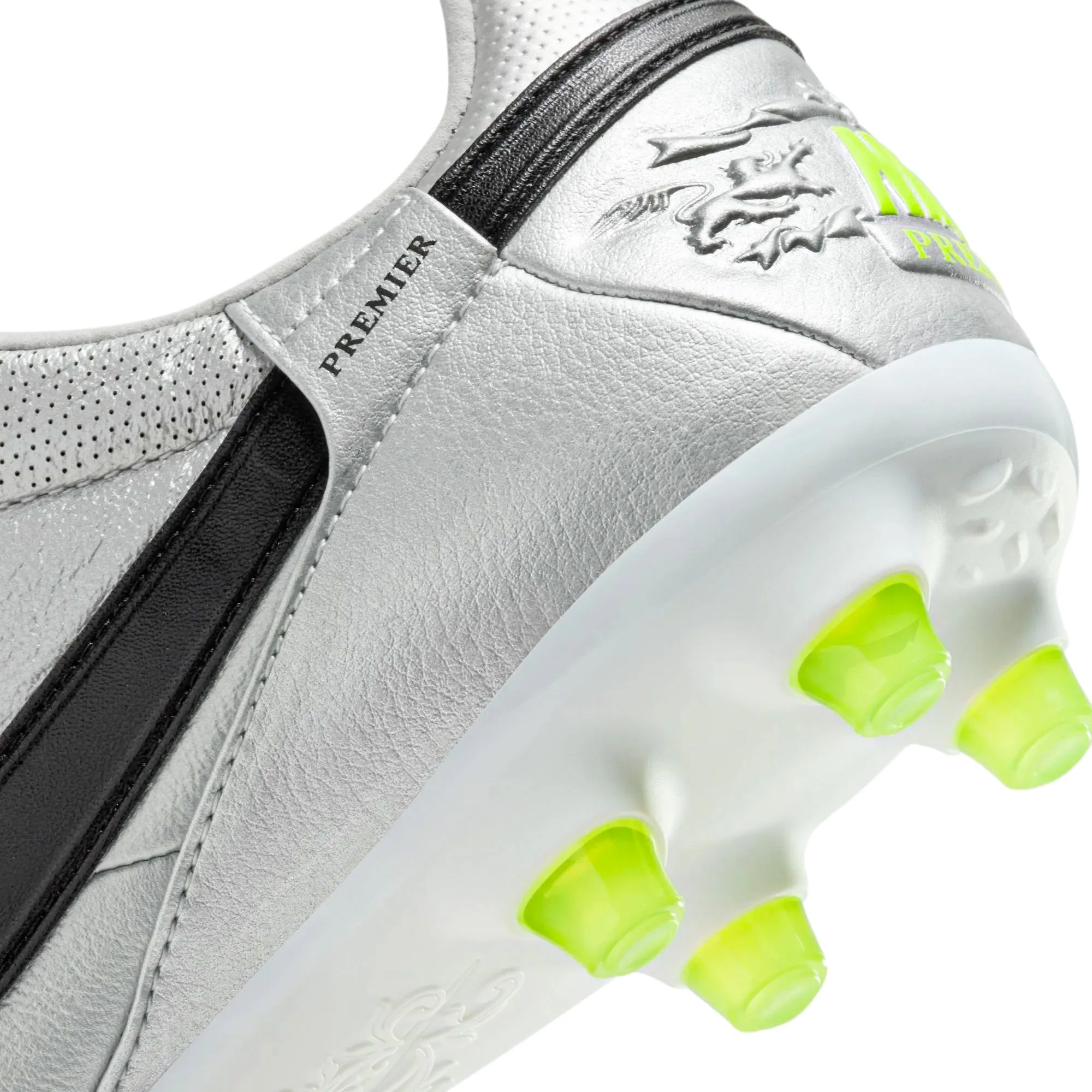 off - the - shelf shoes Pilates boots Nike Premier III Firm Ground Soccer Cleats (Metallic Silver/Black-Volt)