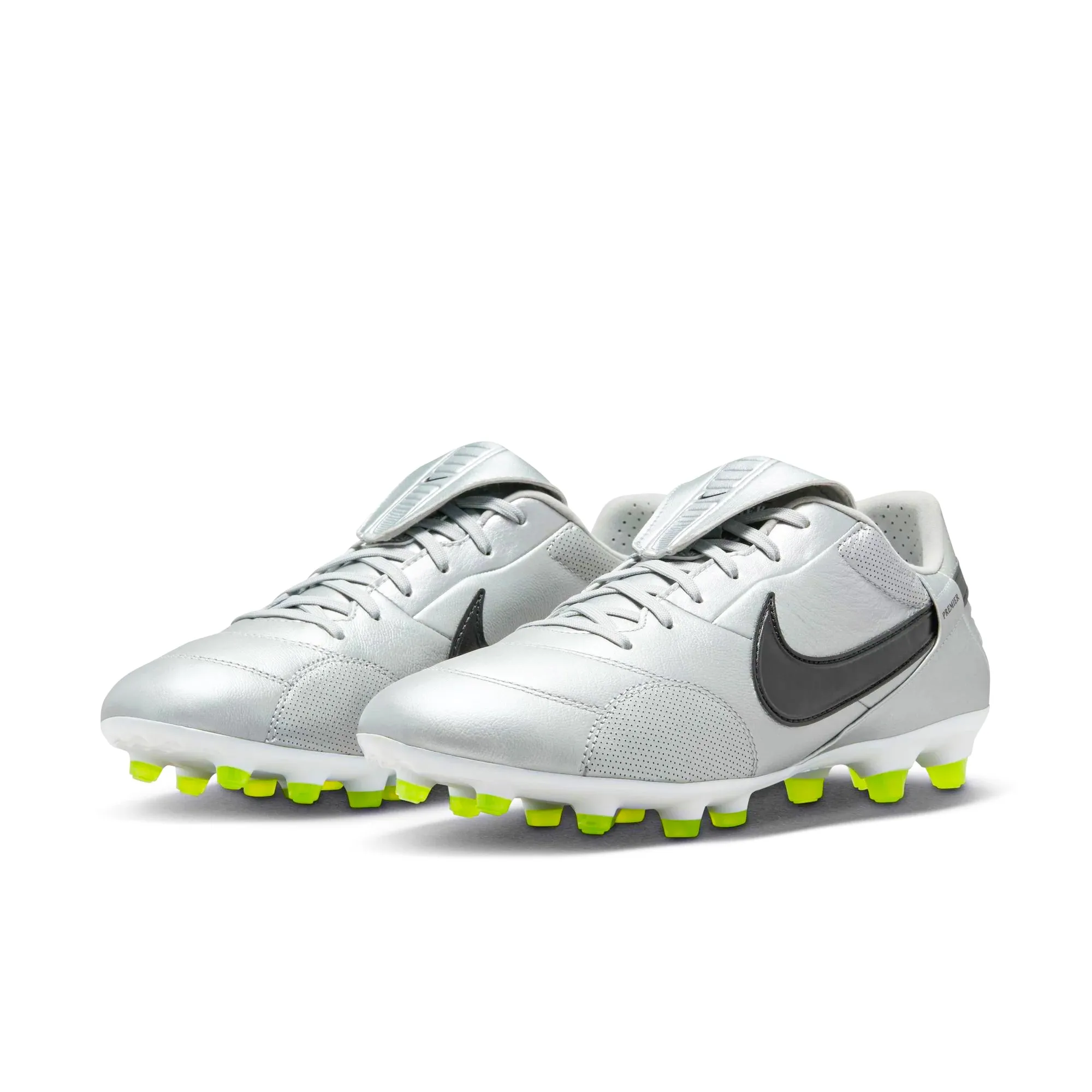 wide - fit shoes Heat dissipation Nike Premier III Firm Ground Soccer Cleats (Metallic Silver/Black-Volt)