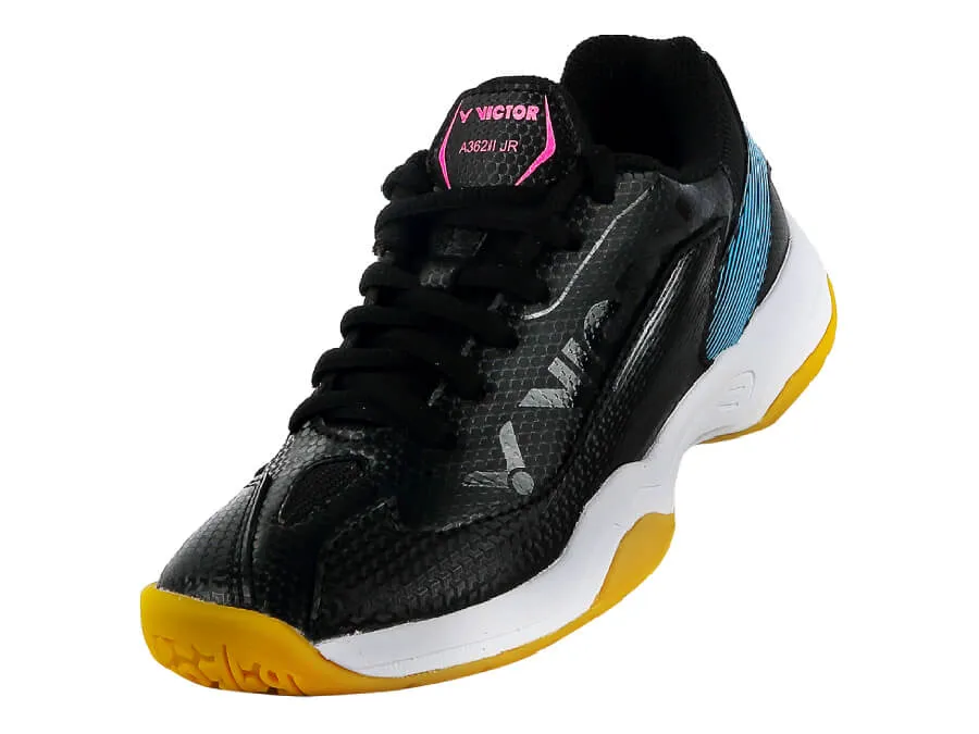 Victor A362IIJR-CM Junior Court Shoes [Black/Aquarius] Burst Edge