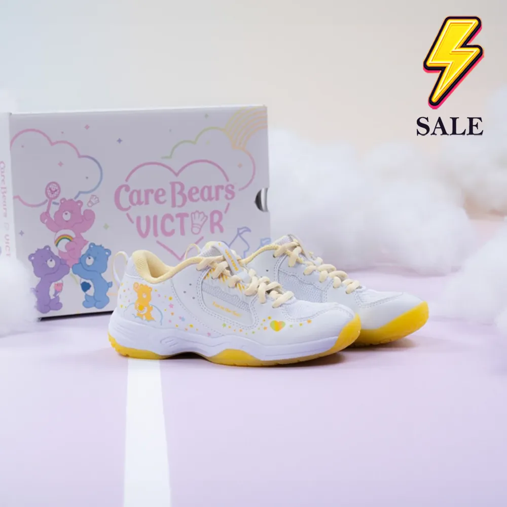 Victor x Care Bears Junior Court Shoes A-CBCJR AE (White/Bright Yellow) Excellent