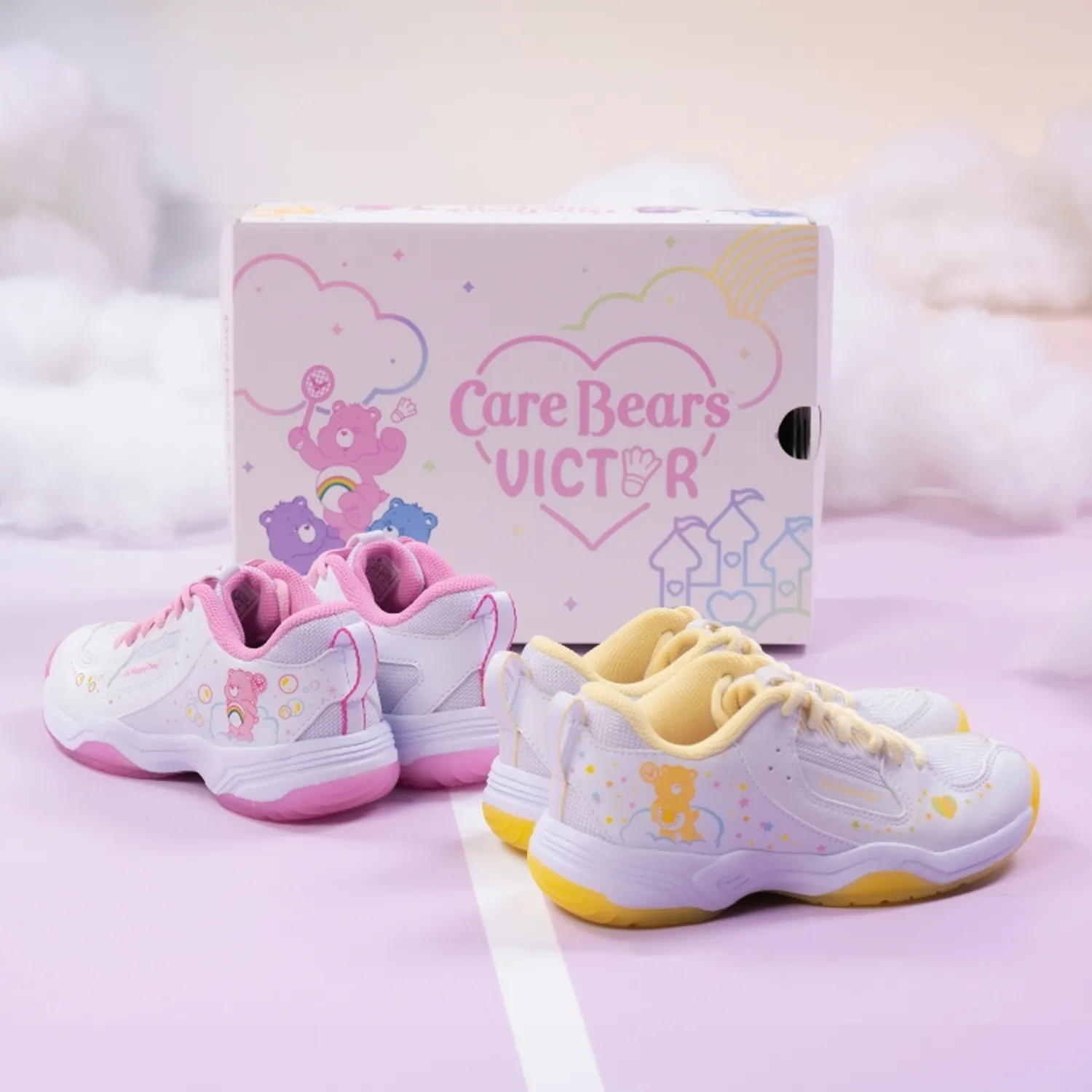 Victor x Care Bears Junior Court Shoes A-CBCJR AE (White/Bright Yellow) Team Bond Flex Lite