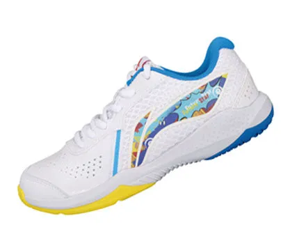 Li Ning Lei Ting Badminton Kid's Shoe [White/Blue] AYTT014-3 Spin One