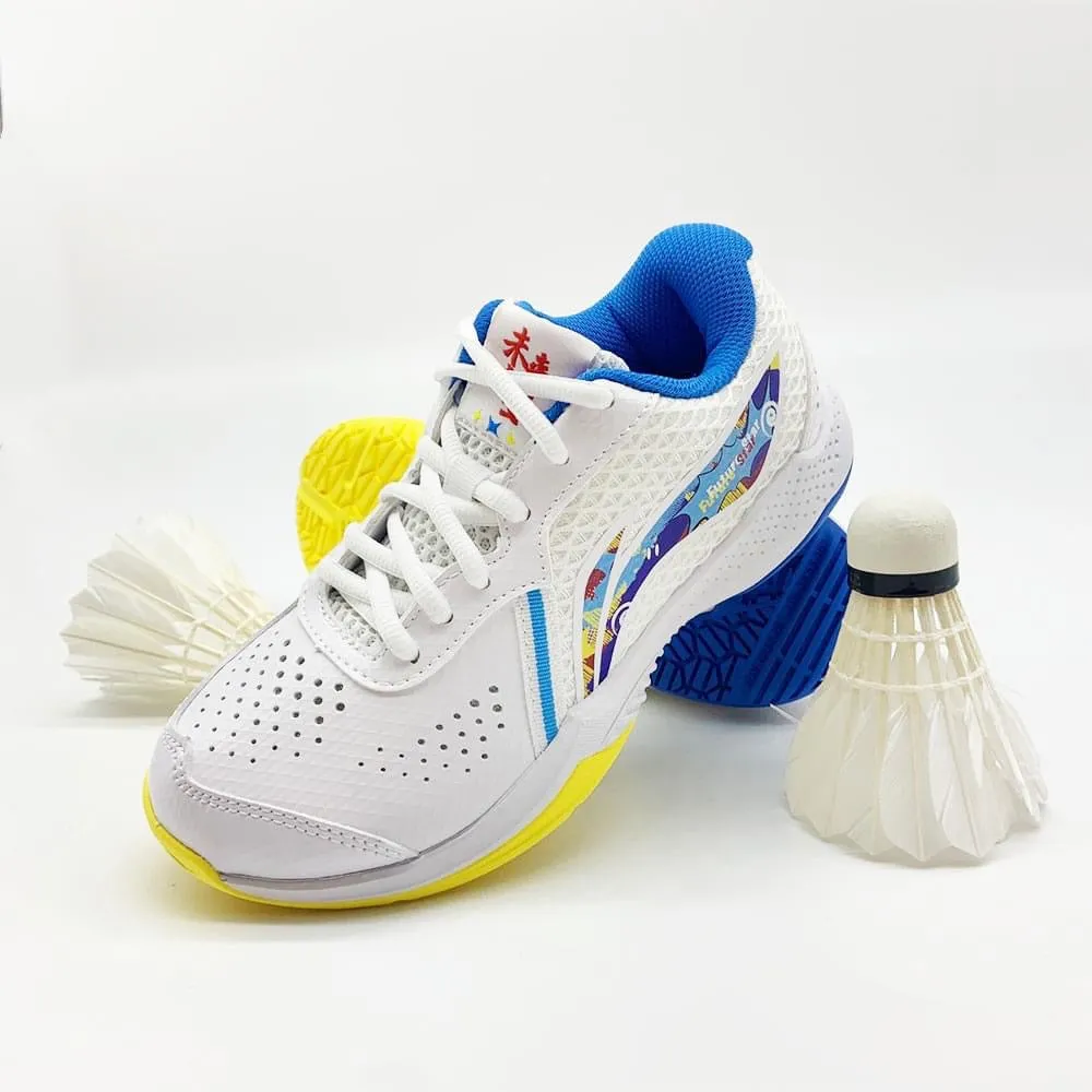 Li Ning Lei Ting Badminton Kid's Shoe [White/Blue] AYTT014-3 Control Max Air Vent