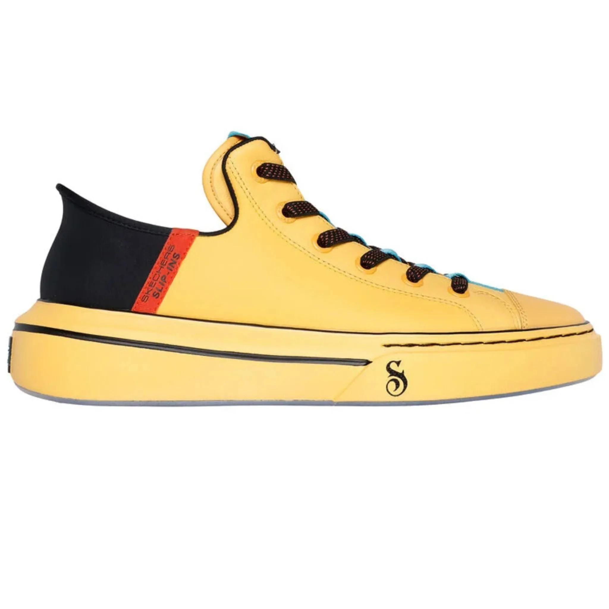 Skechers Men's 251035 Snoop One-OG Leather Yellow Black Slip Ins Casual Shoes Easy Outfit