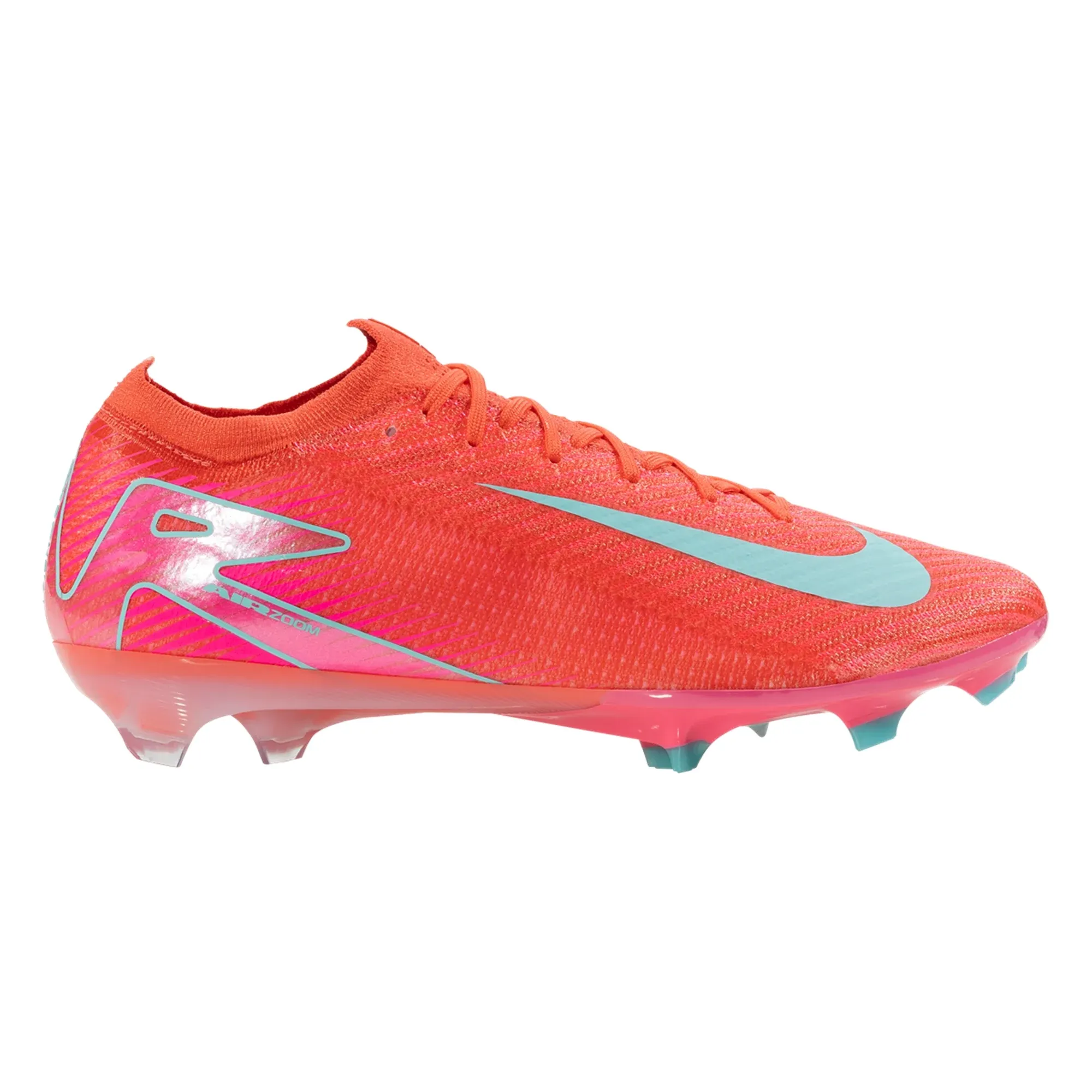 lace - up closure Nike Zoom Vapor 16 Elite FG Soccer Cleats (Ember Glow/Aurora Green)