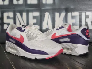 Nike Air Max 90 III White/Purple/Red Running Shoes CW1360-100 Women 7 running in a coral reef area shoes narrow - base shoes