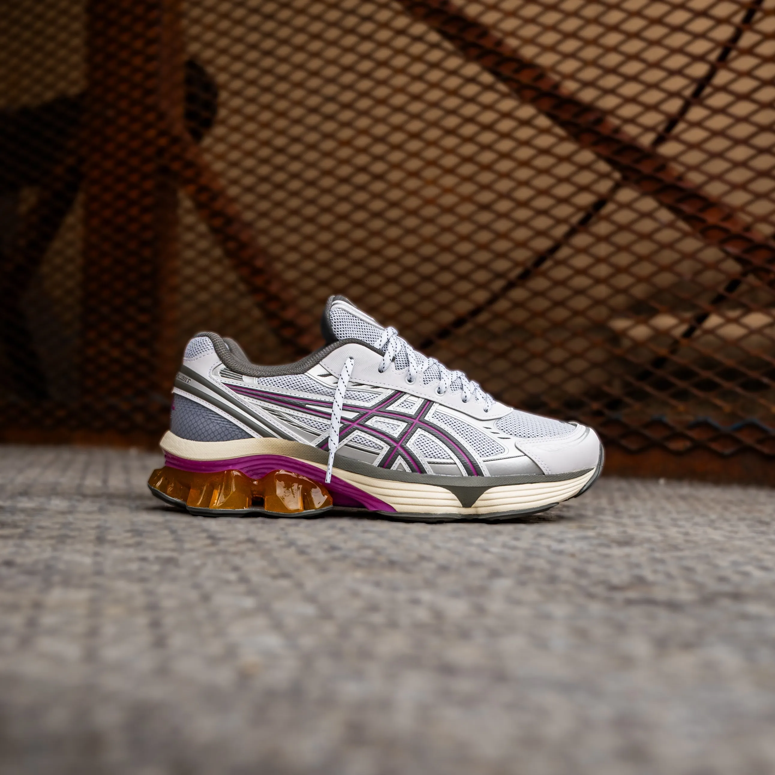 Mens Asics Gel-Kinetic Fluent (White/Truffle Grey) Robust Wedges