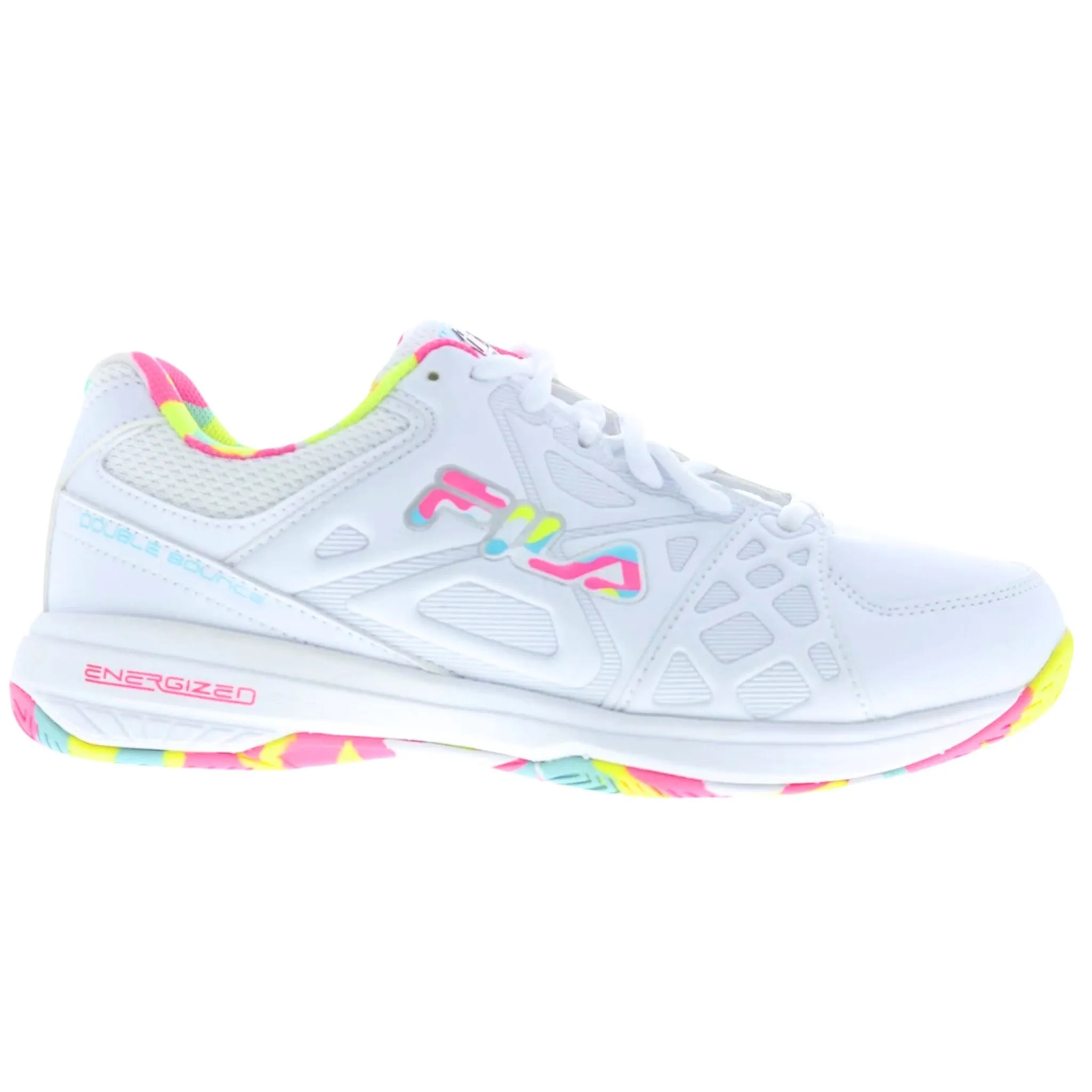Easy performance Fila Women's 5PM00605 199 Double Bounce 3 White Multi Pickleball Shoes