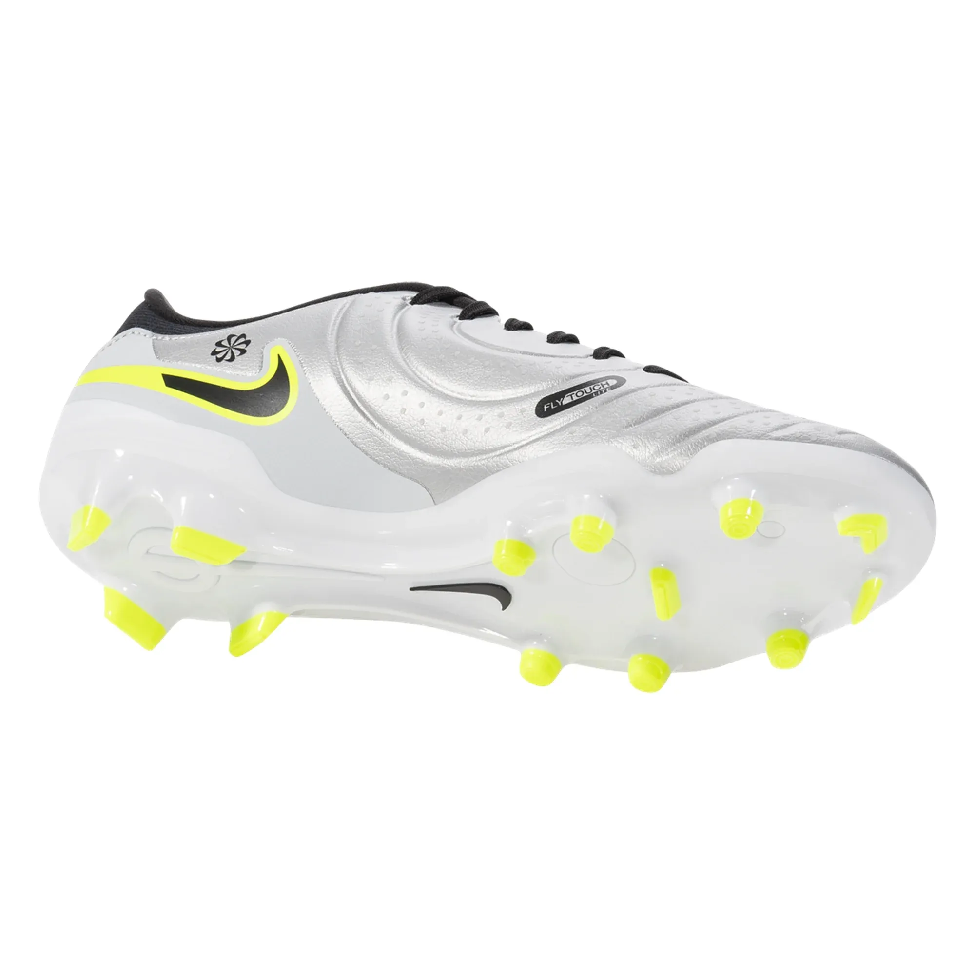 all - weather shoes Nike Legend 10 Academy FG/MG Soccer Cleats (Metallic Silver/Black-Volt)