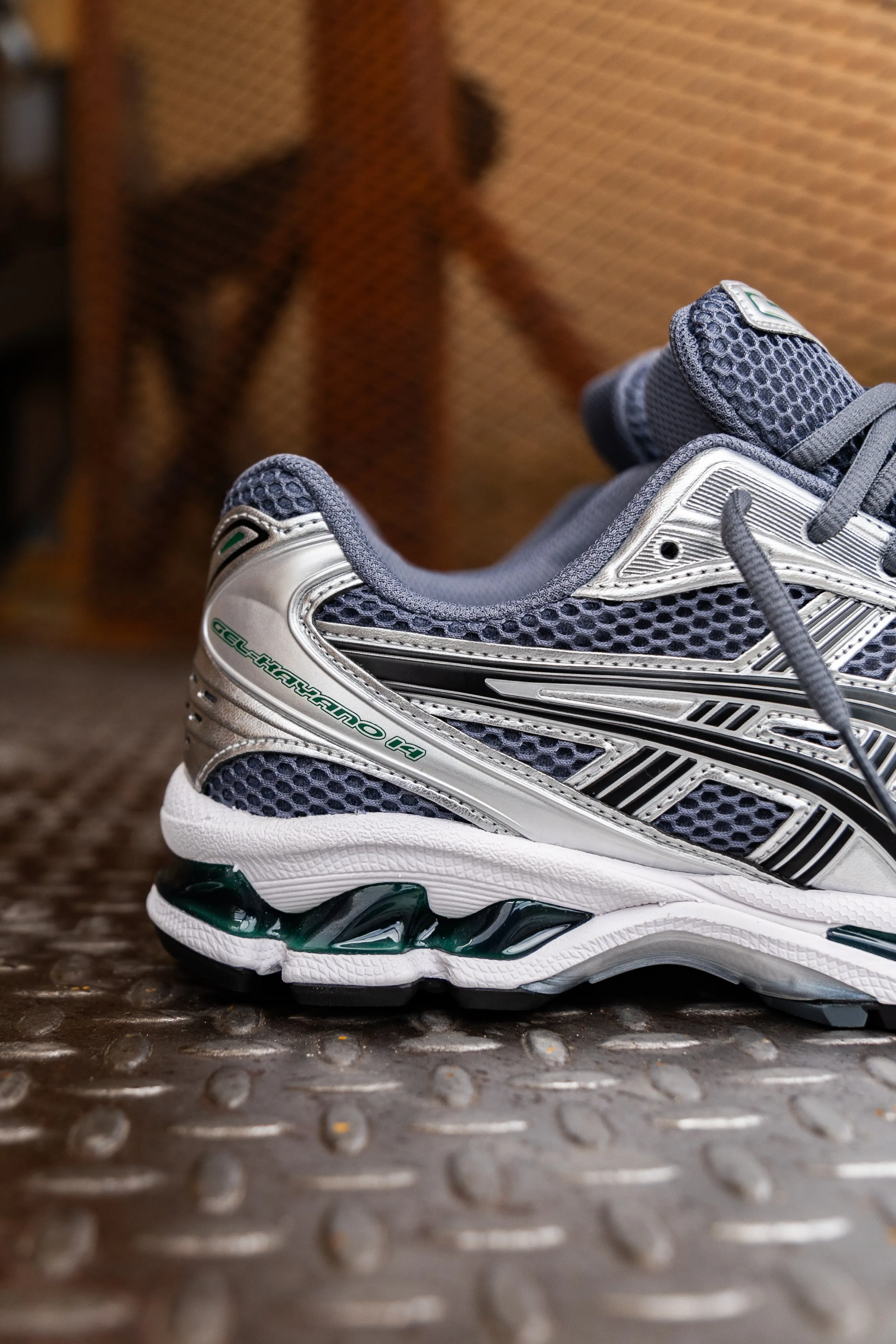Mens Asics Gel-Kayano 14 (Metropolis/Jasper Green) Secure Grip rainy - day shoes