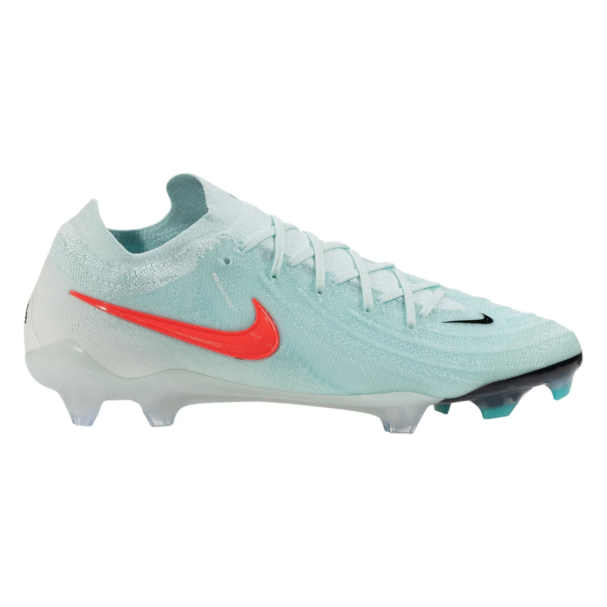 Nike Phantom GX II Elite FG Soccer Cleats (Mint/Atomic Red-Off Noir) Elastic laces