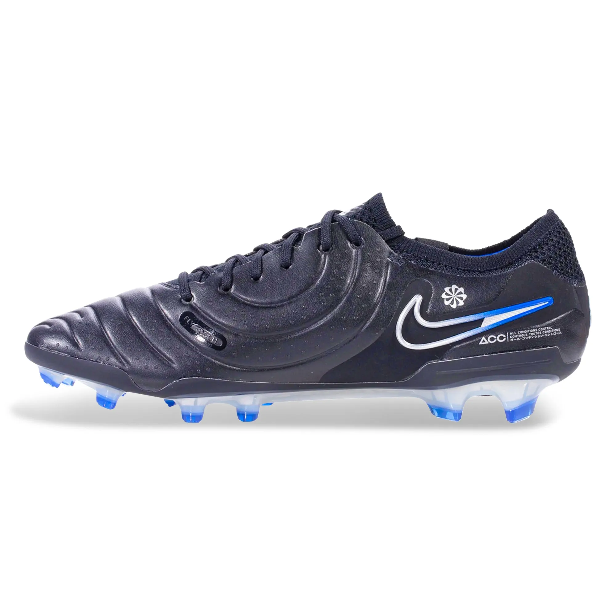 Nike Legend 10 Elite Firm Ground Soccer Cleats (Black/Chrome-Hyper Royal) hula - dance - beach shoes
