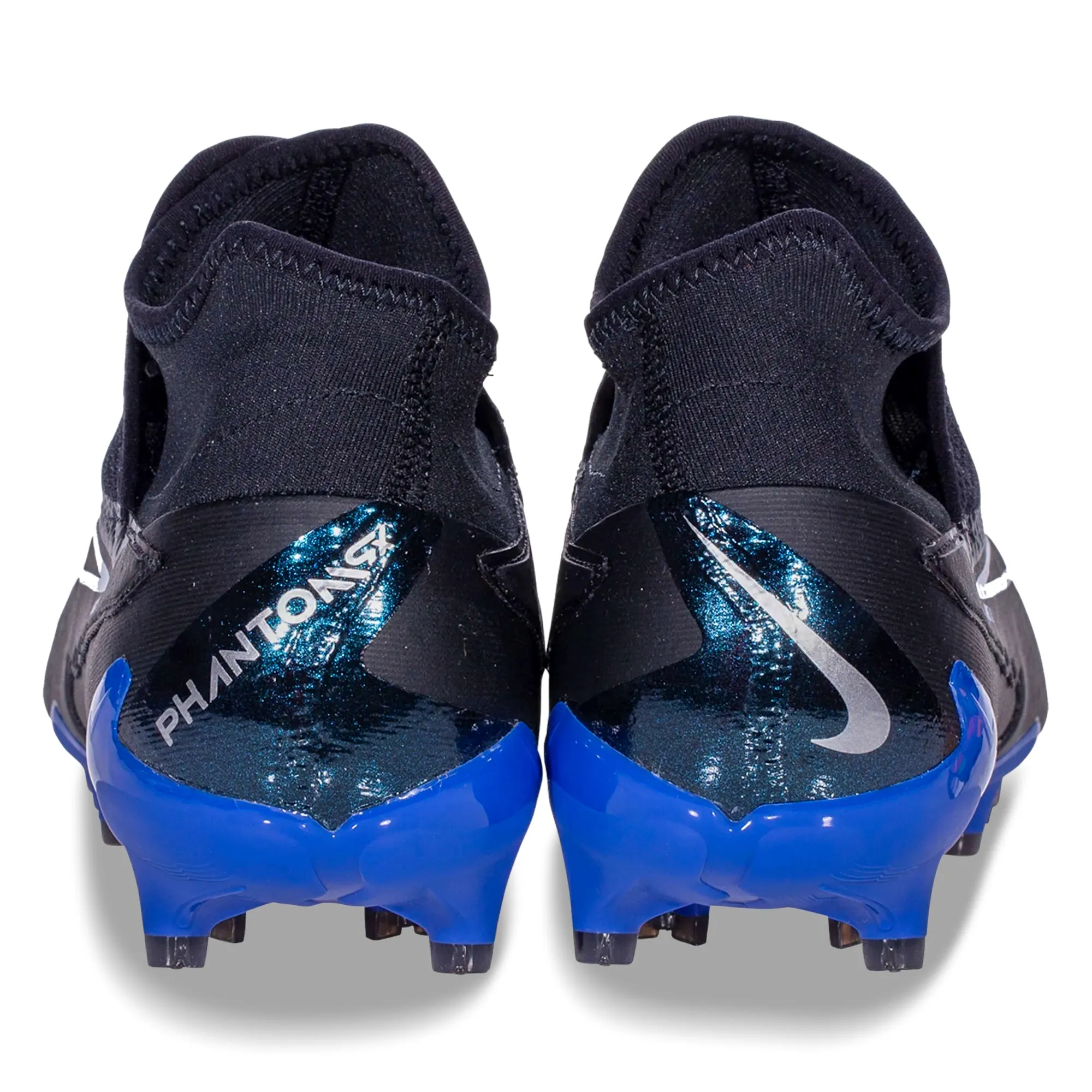 Nike Phantom GX Pro DF Firm Ground Soccer Cleats (Black/Chrome-Hyper Royal) Enhanced Mobility Comfortable Straps