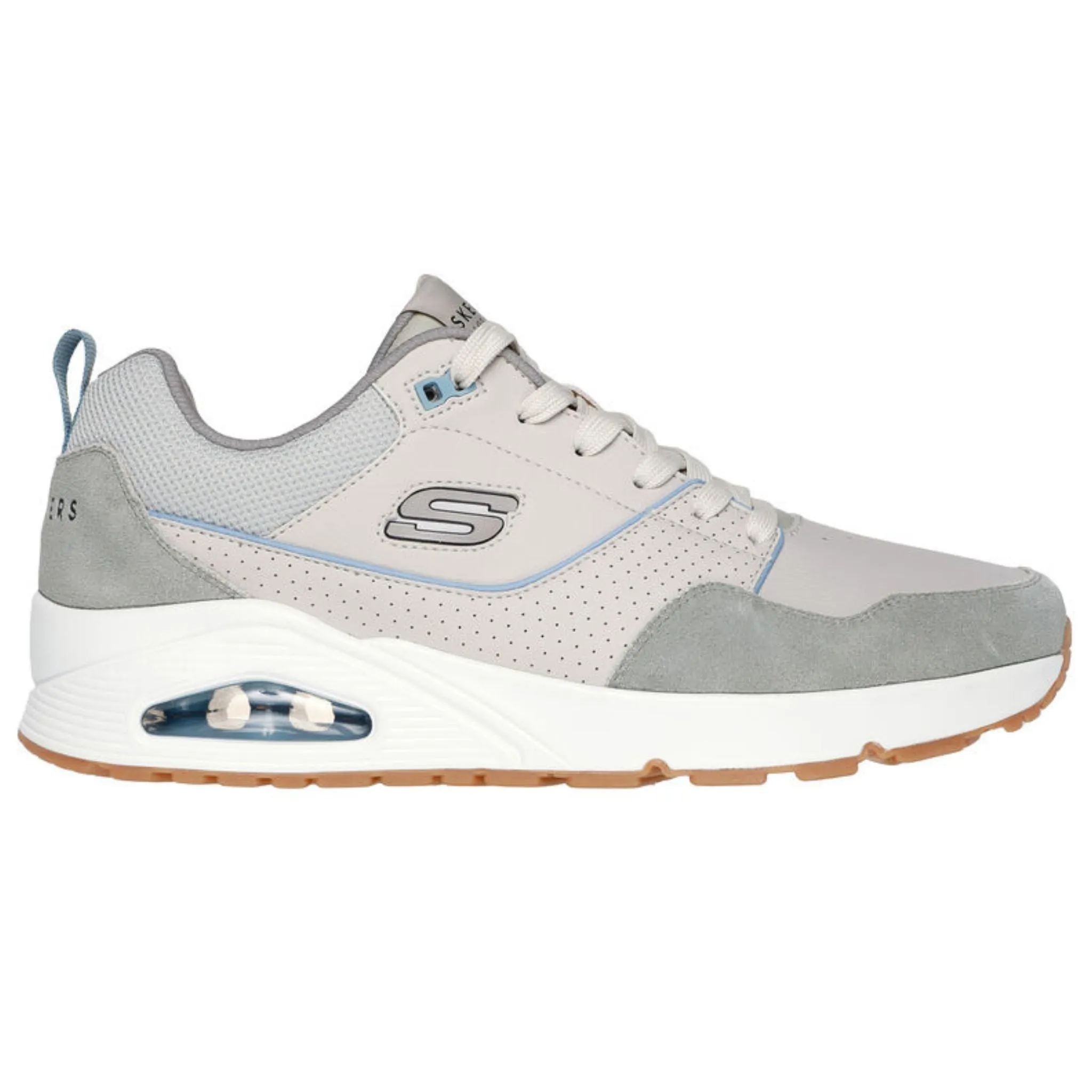 Skechers Men's 183020 Uno Retro One Natural Green Casual Shoes Work Wear