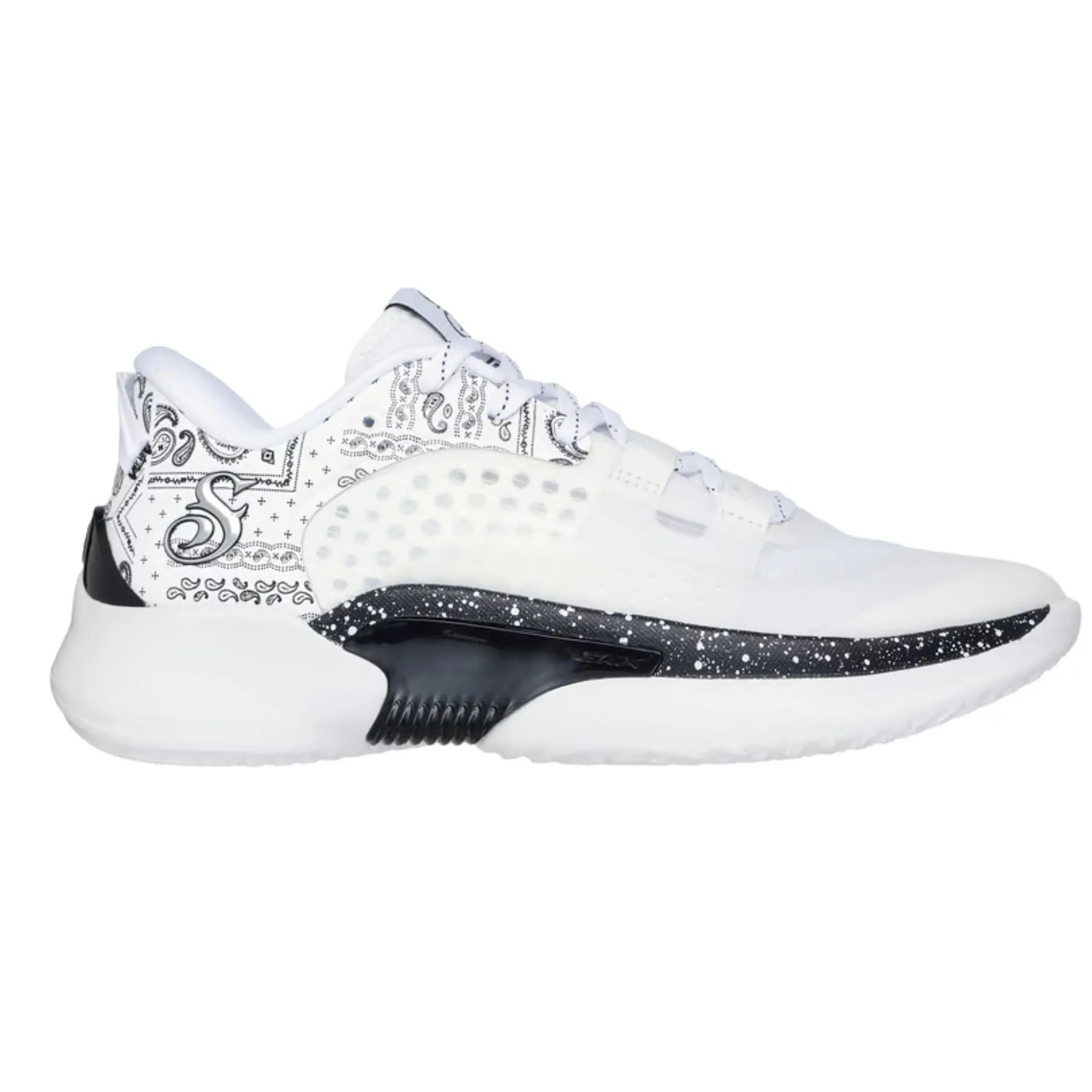 Drawstring Lace Sunset Walk Skechers Men's 251055 Snoop Dogg: SKX Resagrip - Boss Treatment Low White Black Casual Basketball Shoes