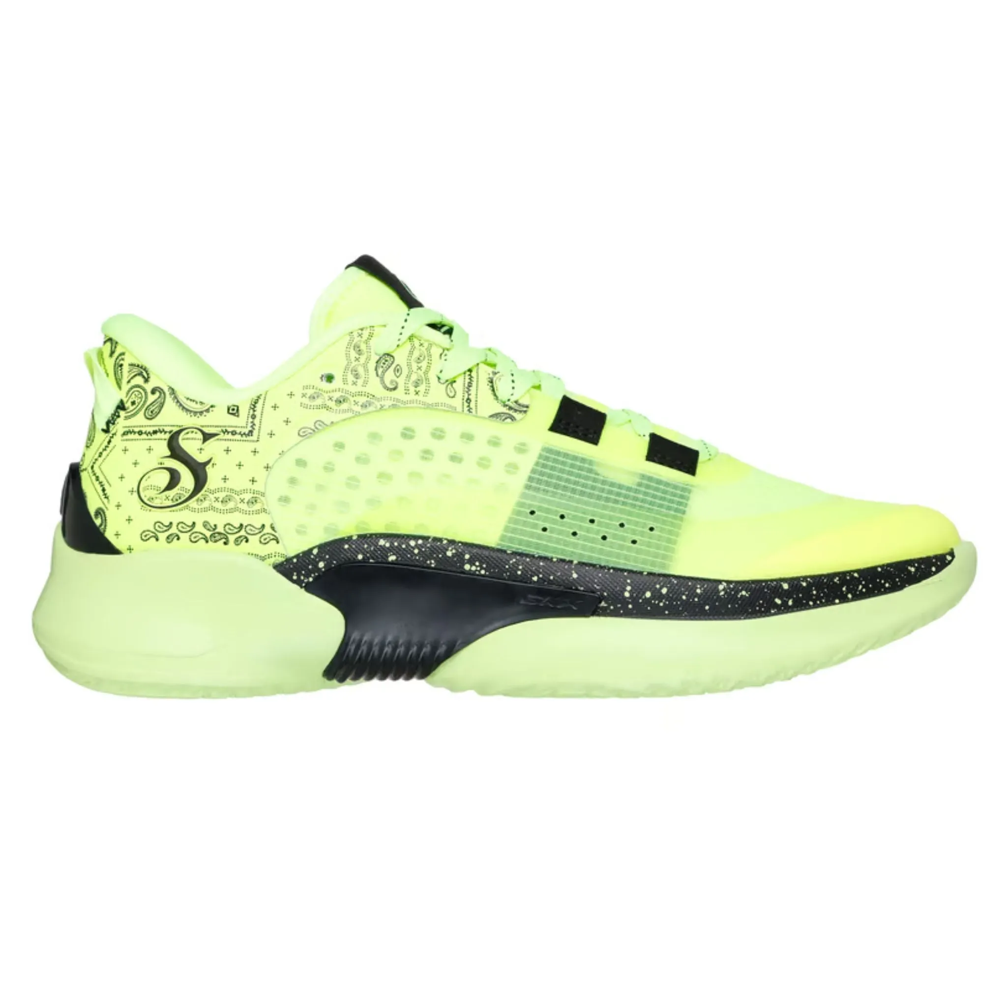 Skechers Men's 251055 Snoop Dogg: SKX Resagrip - Boss Treatment Low Yellow Black Casual  Basketball Shoes Anti Abrasion Stretchable