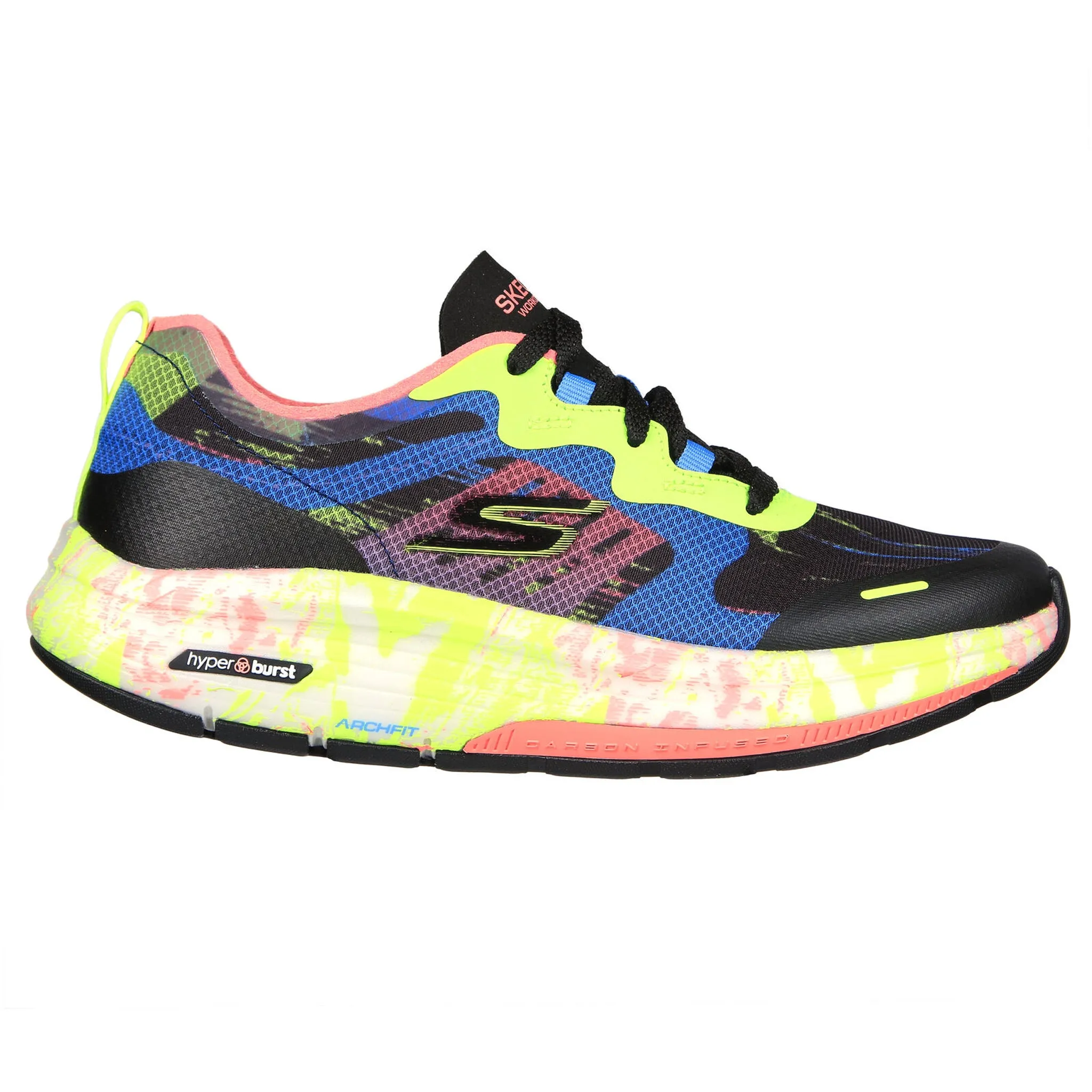 Leather Skechers Women's 124942 GO WALK Workout Walker - Graffiti Splash Walking Shoes